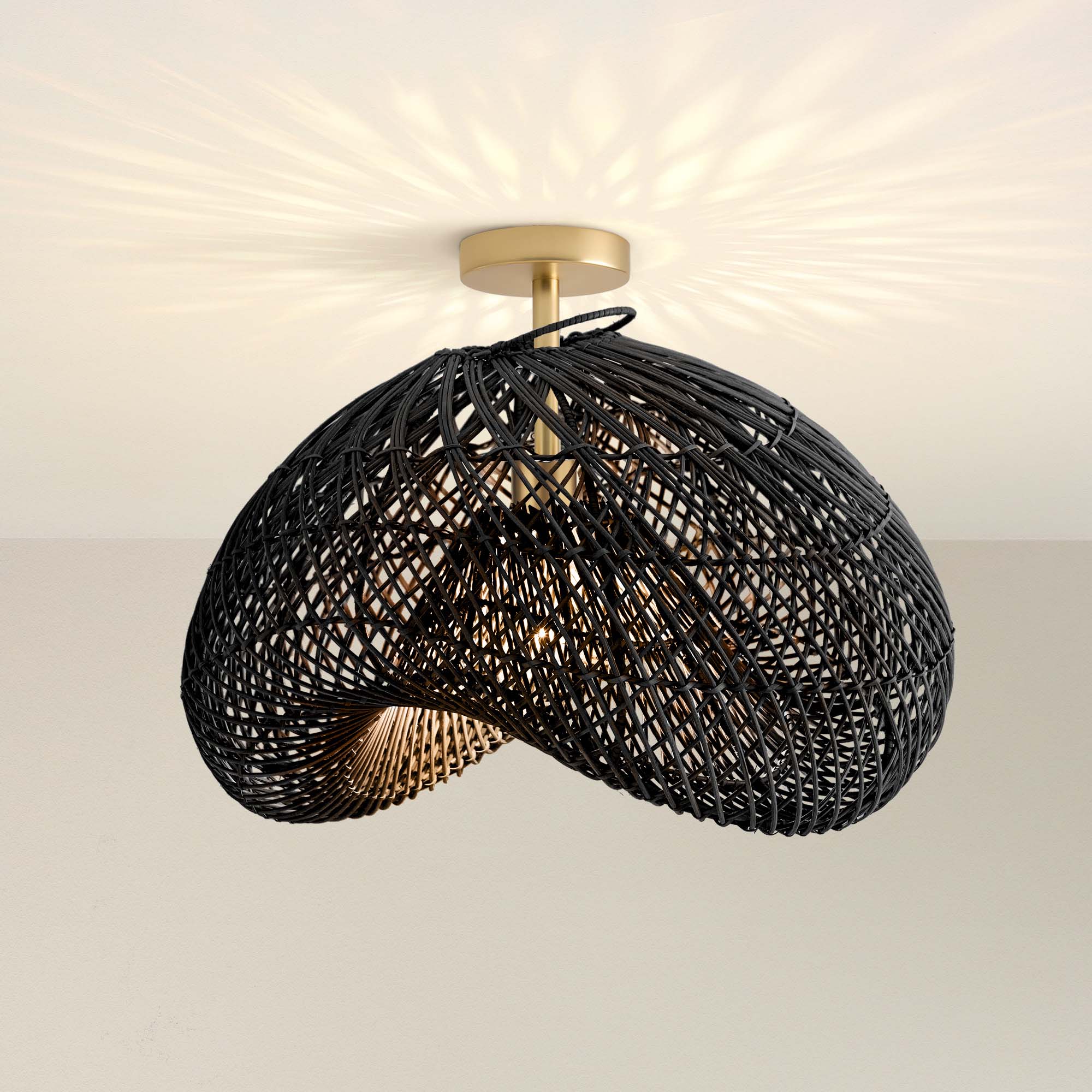 Sepherina Rattan Flush Mount Light
