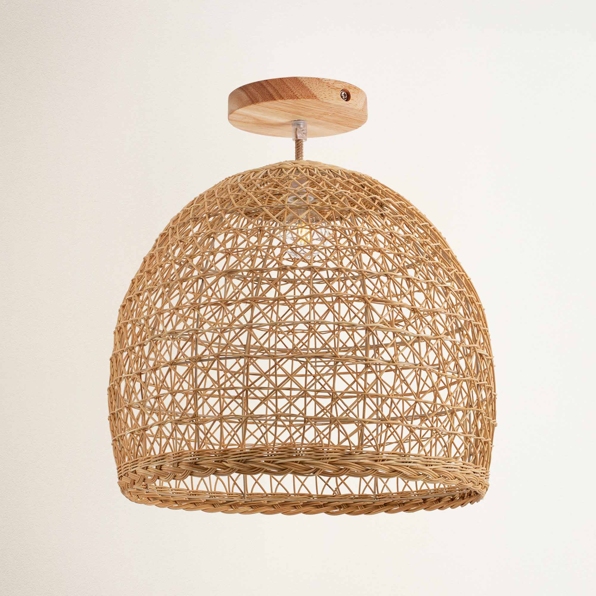 Lumiere Rattan Flush Mount Light
