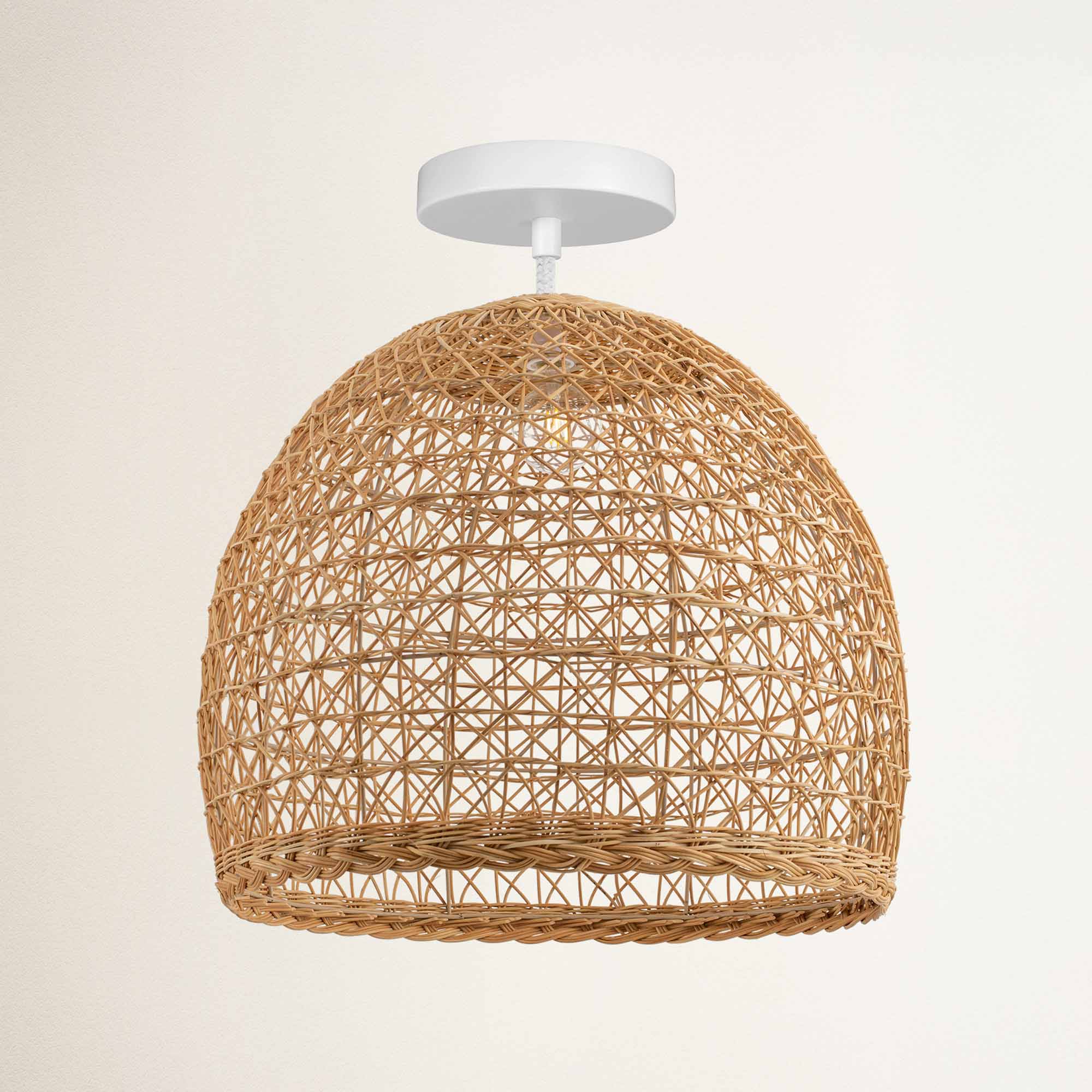 Lumiere Rattan Flush Mount Light
