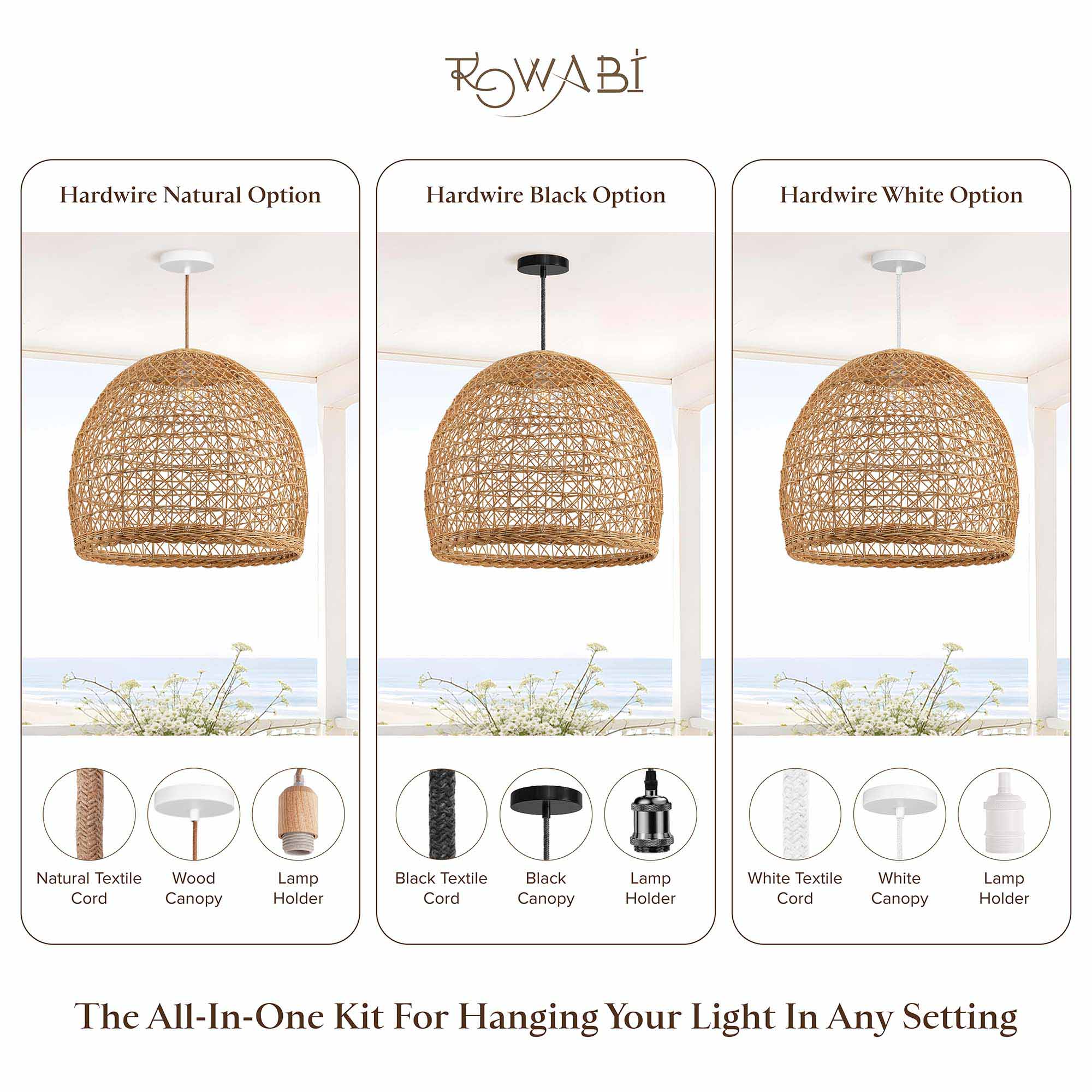 Outdoor Lumiere Rattan Pendant Light