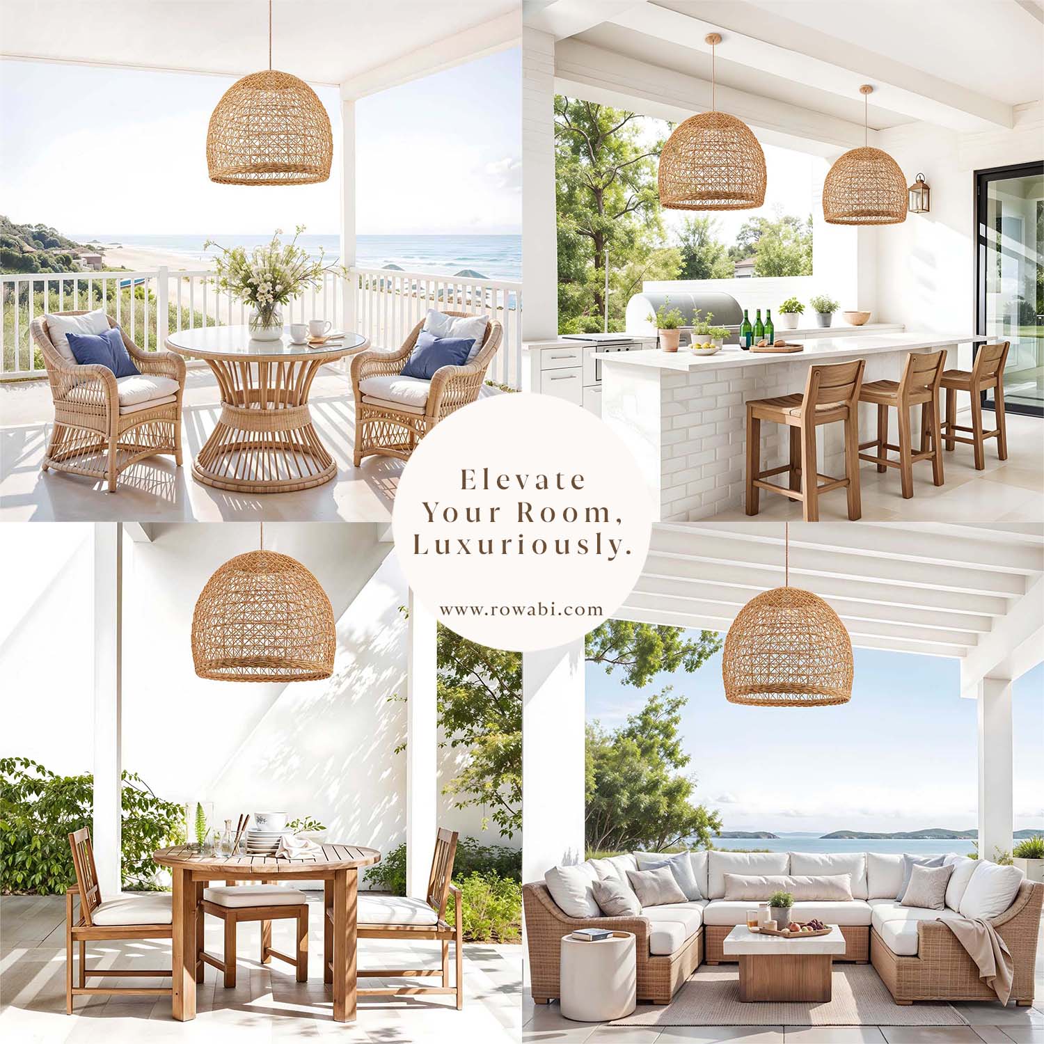 Outdoor Lumiere Rattan Pendant Light