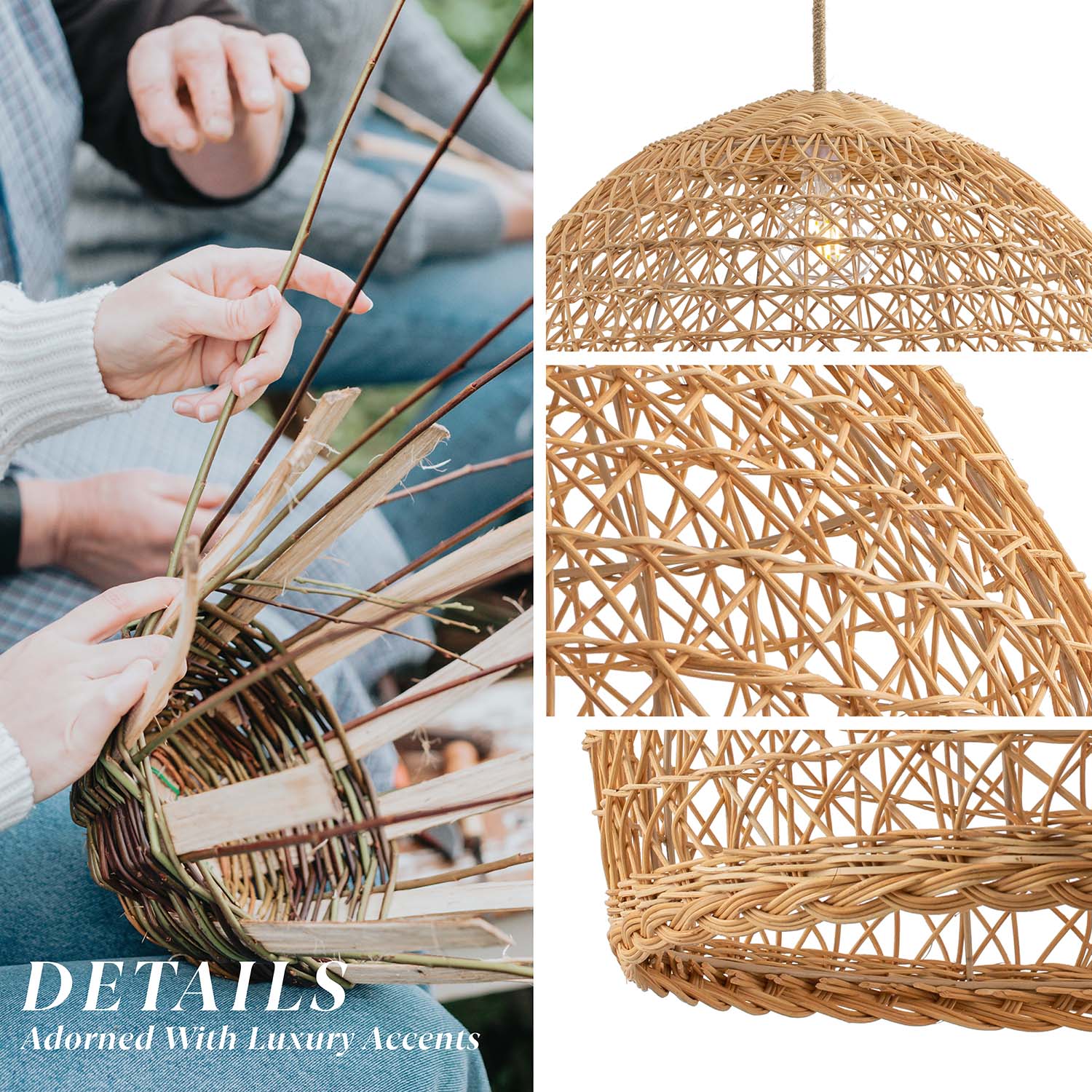 Outdoor Lumiere Rattan Pendant Light