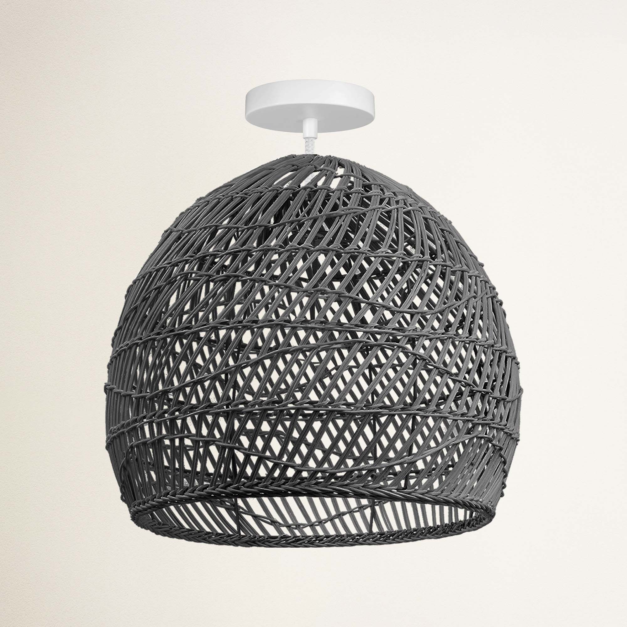 Santana Rattan Flush Mount Light