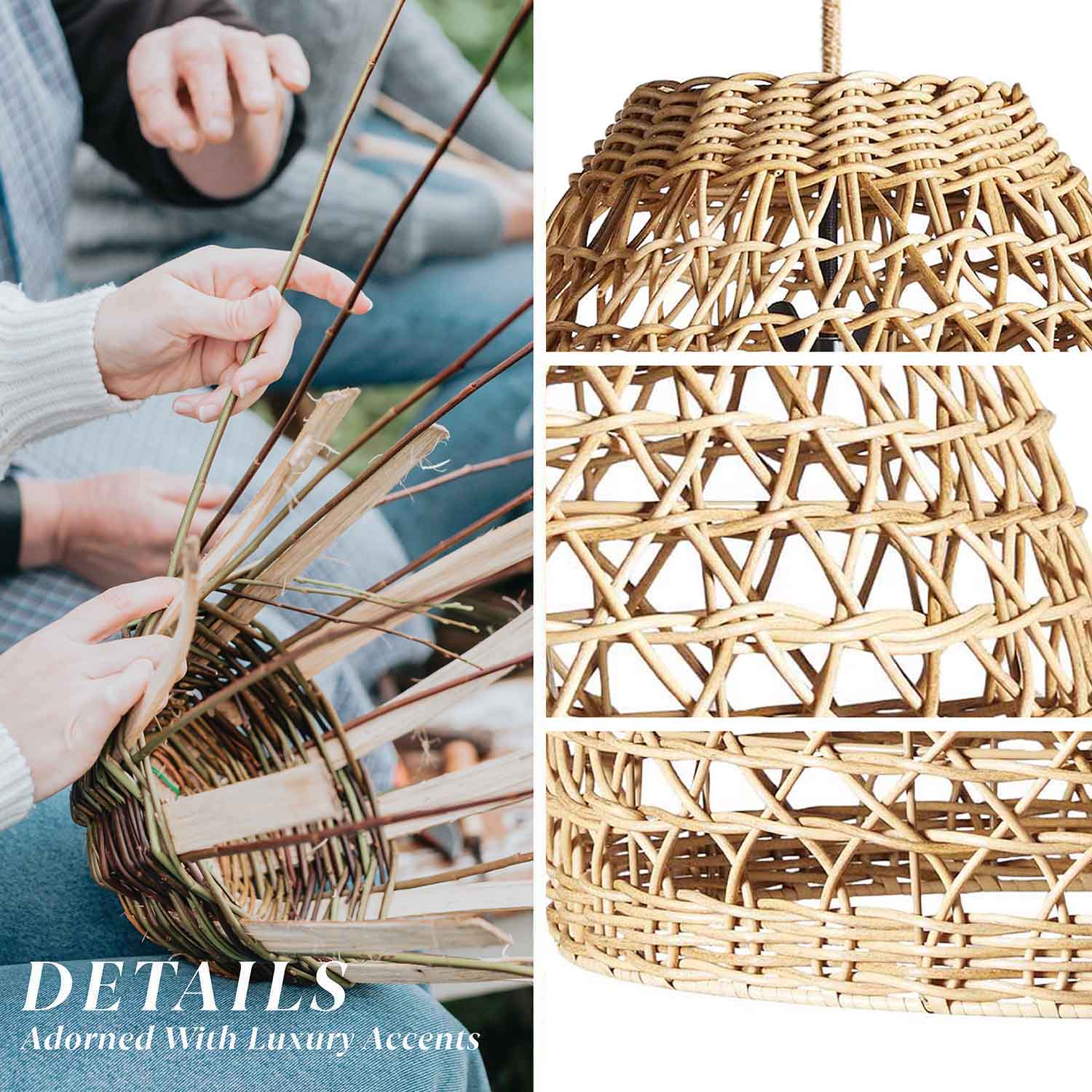 mazed lace rattan pendant light details