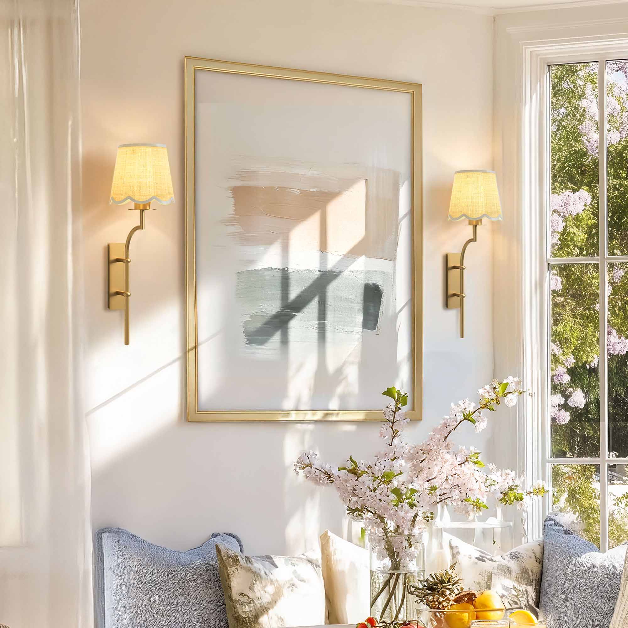 nala clamp rattan sconce for dining nook and living room