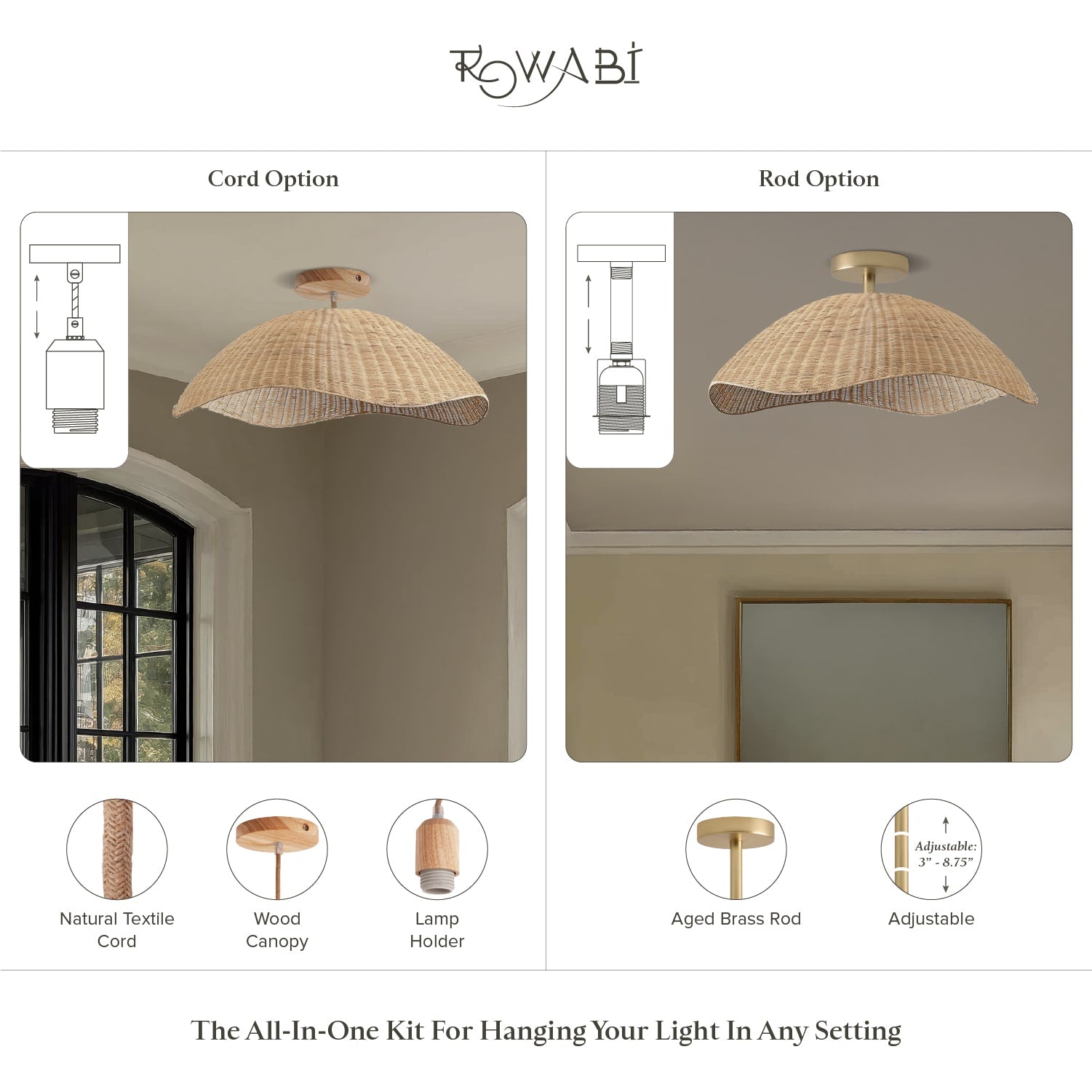 Nana Vermiculate Flush Mount Light