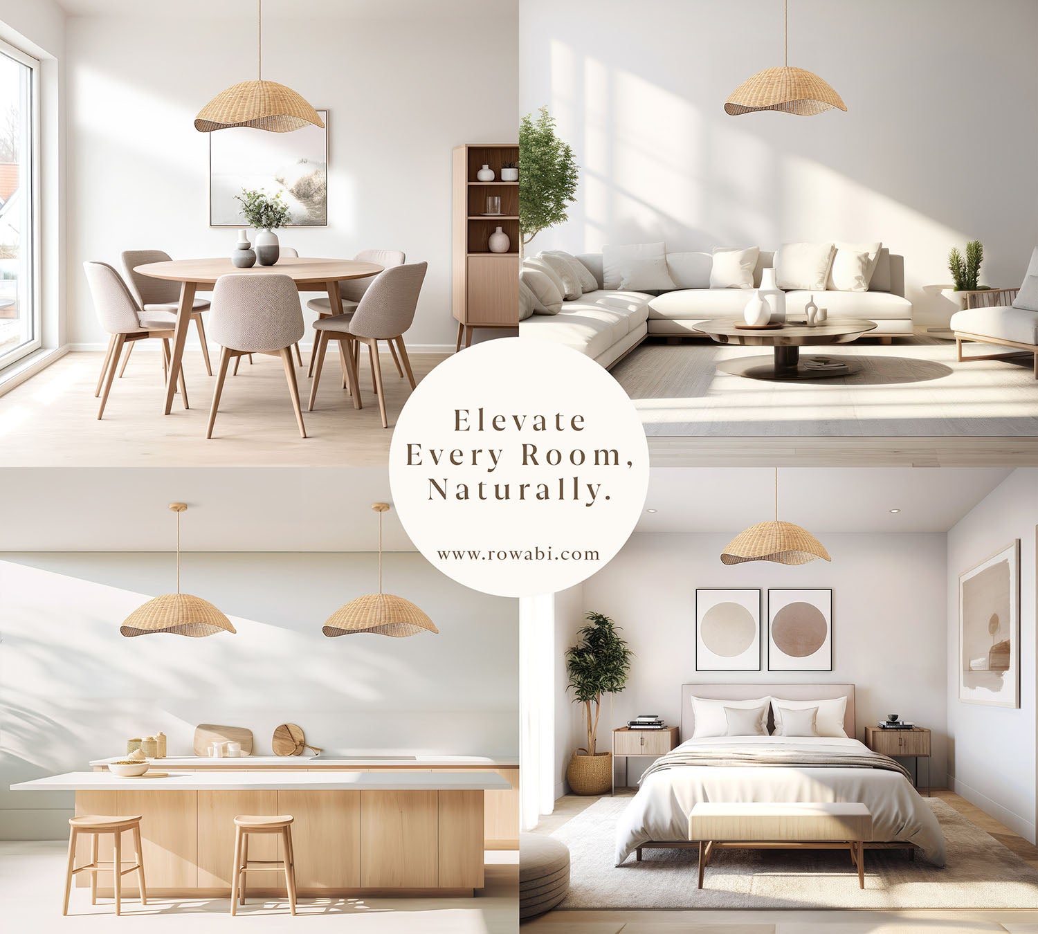 Nana Vermiculate Rattan Pendant Light