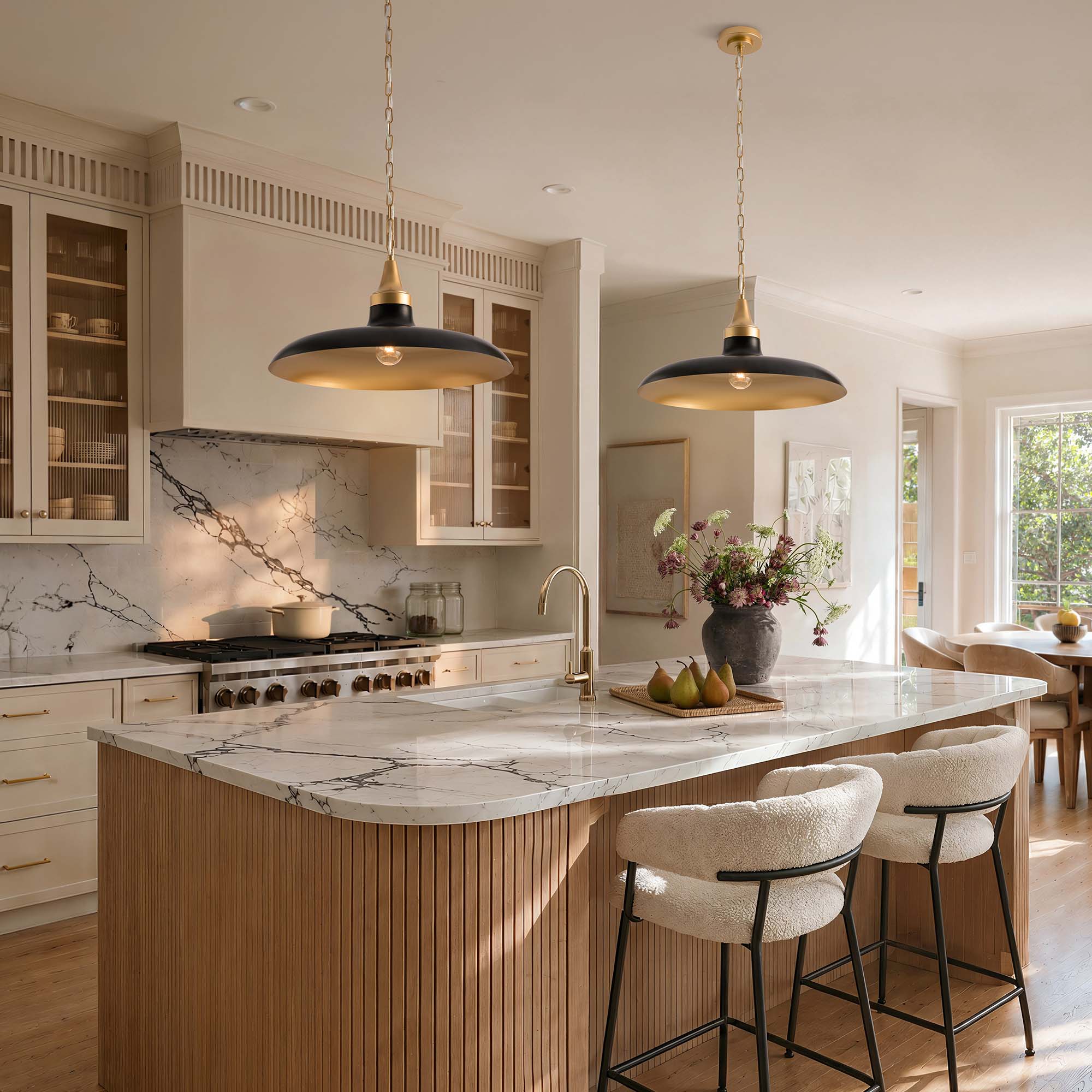 natalia black pendant light on kitchen neutral