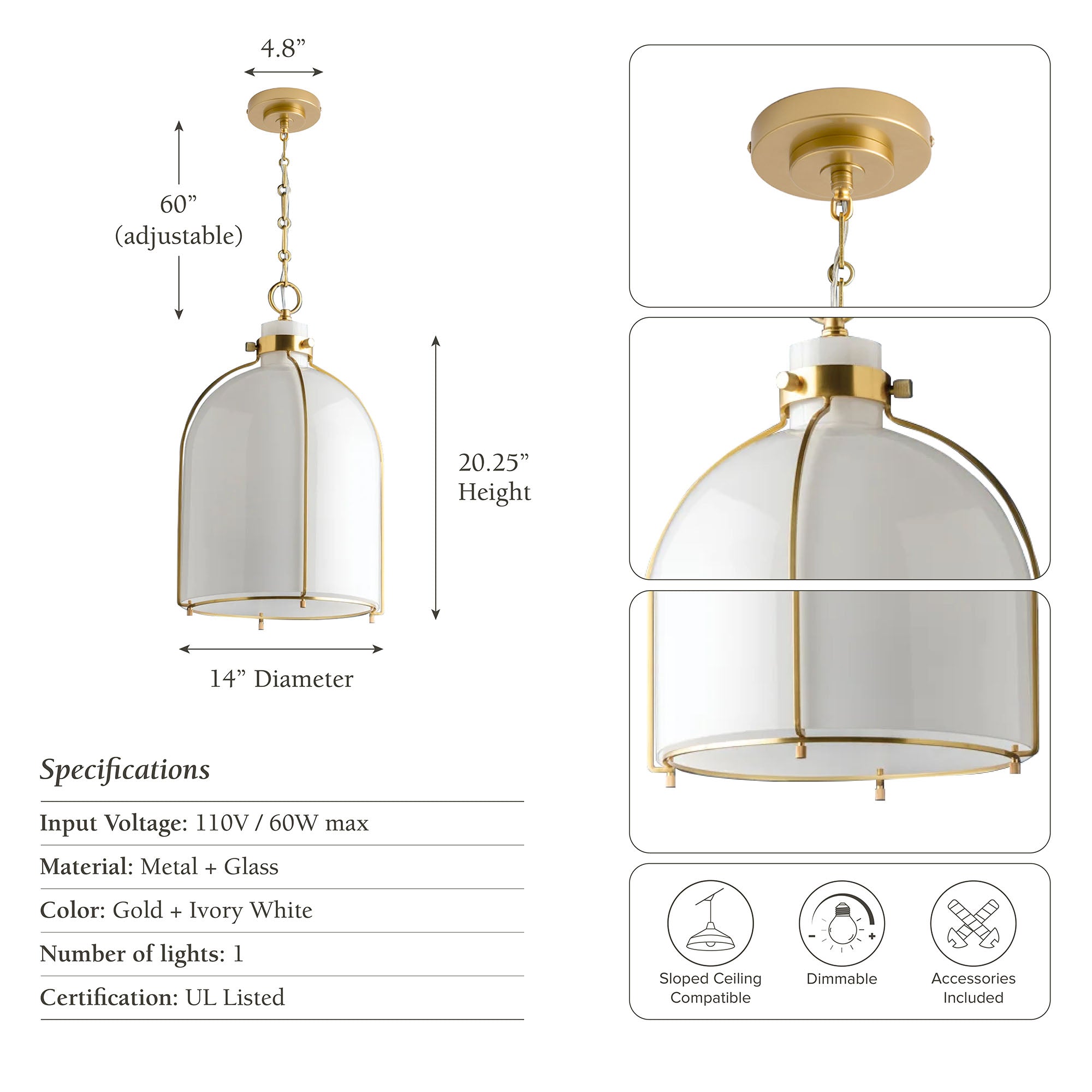 Nestia White Pendant Light