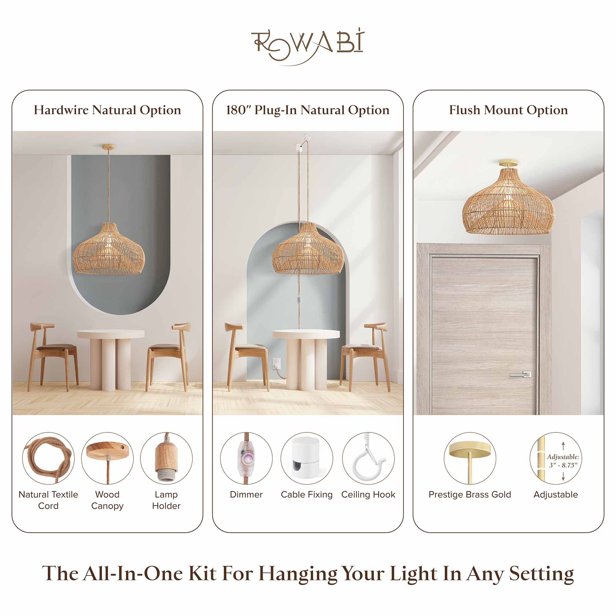 oceania rattan pendant light all in one kit