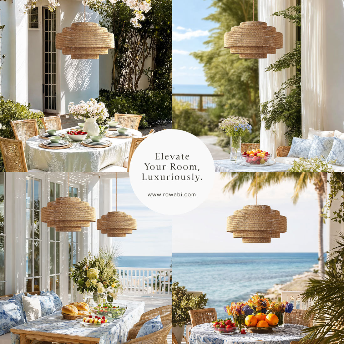 Outdoor Starry Rattan Pendant Light