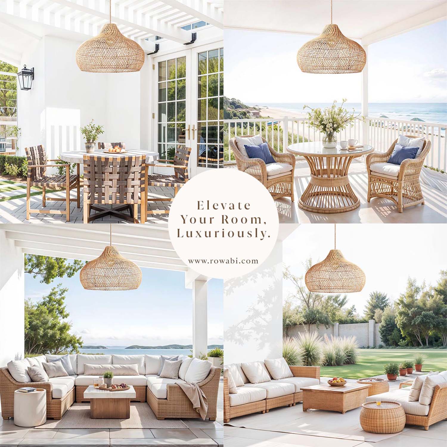 Outdoor Kloe Rattan Pendant Light