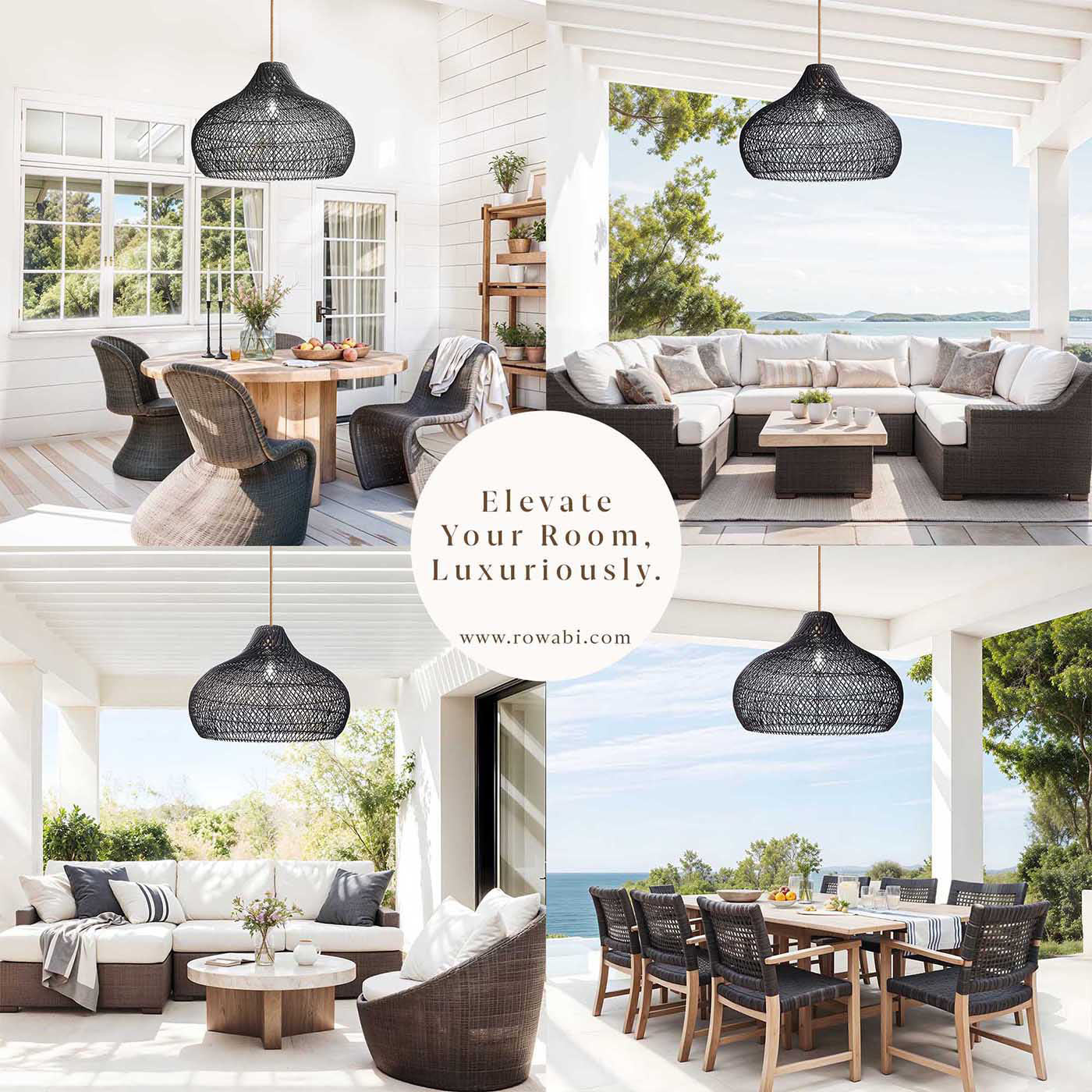 Outdoor Latigo Rattan Pendant Light