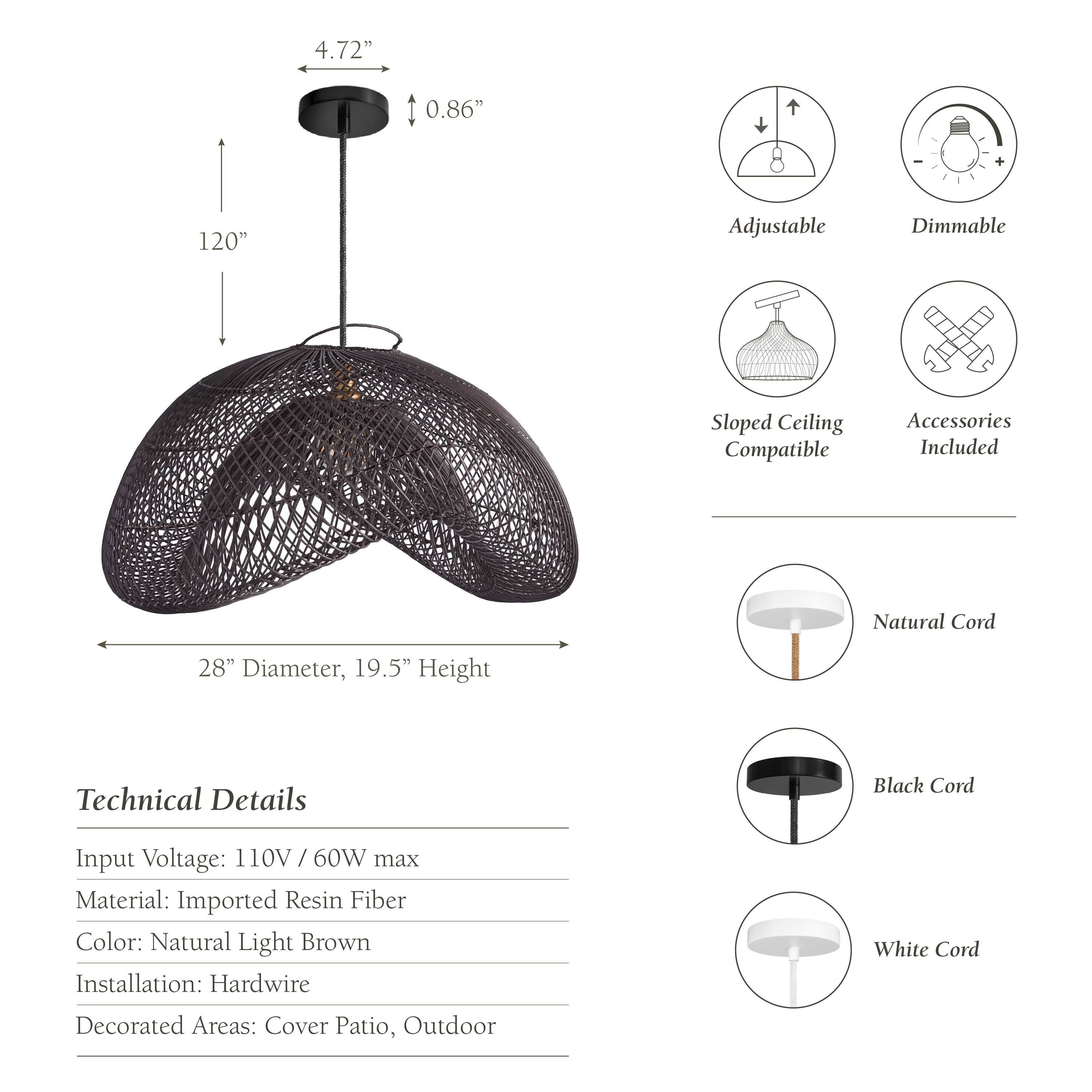 Outdoor Lucian Rattan Pendant Light