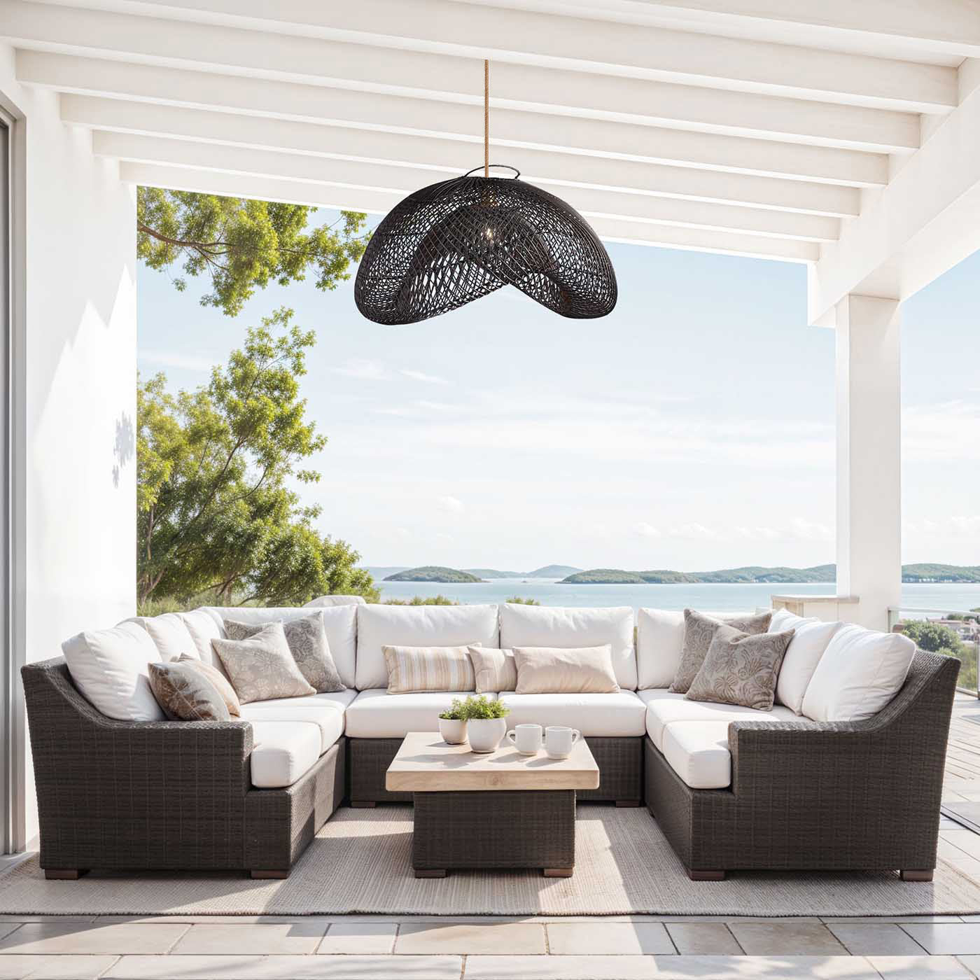 Outdoor Lucian Rattan Pendant Light