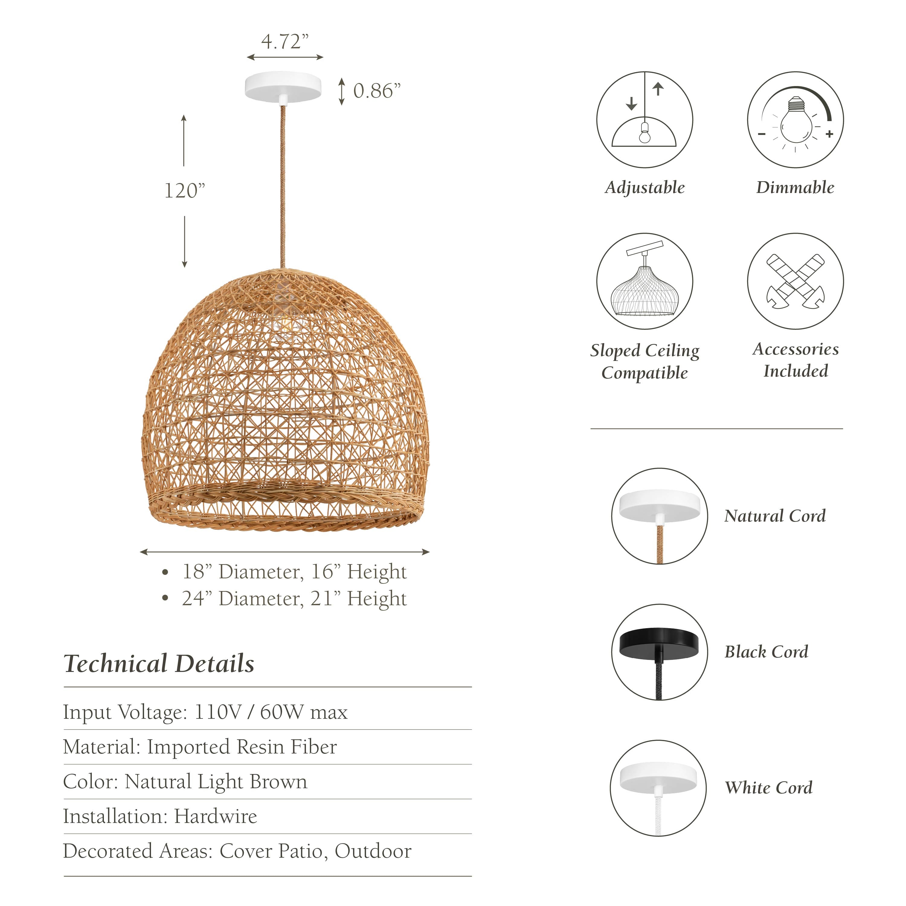 Outdoor Lumiere Rattan Pendant Light