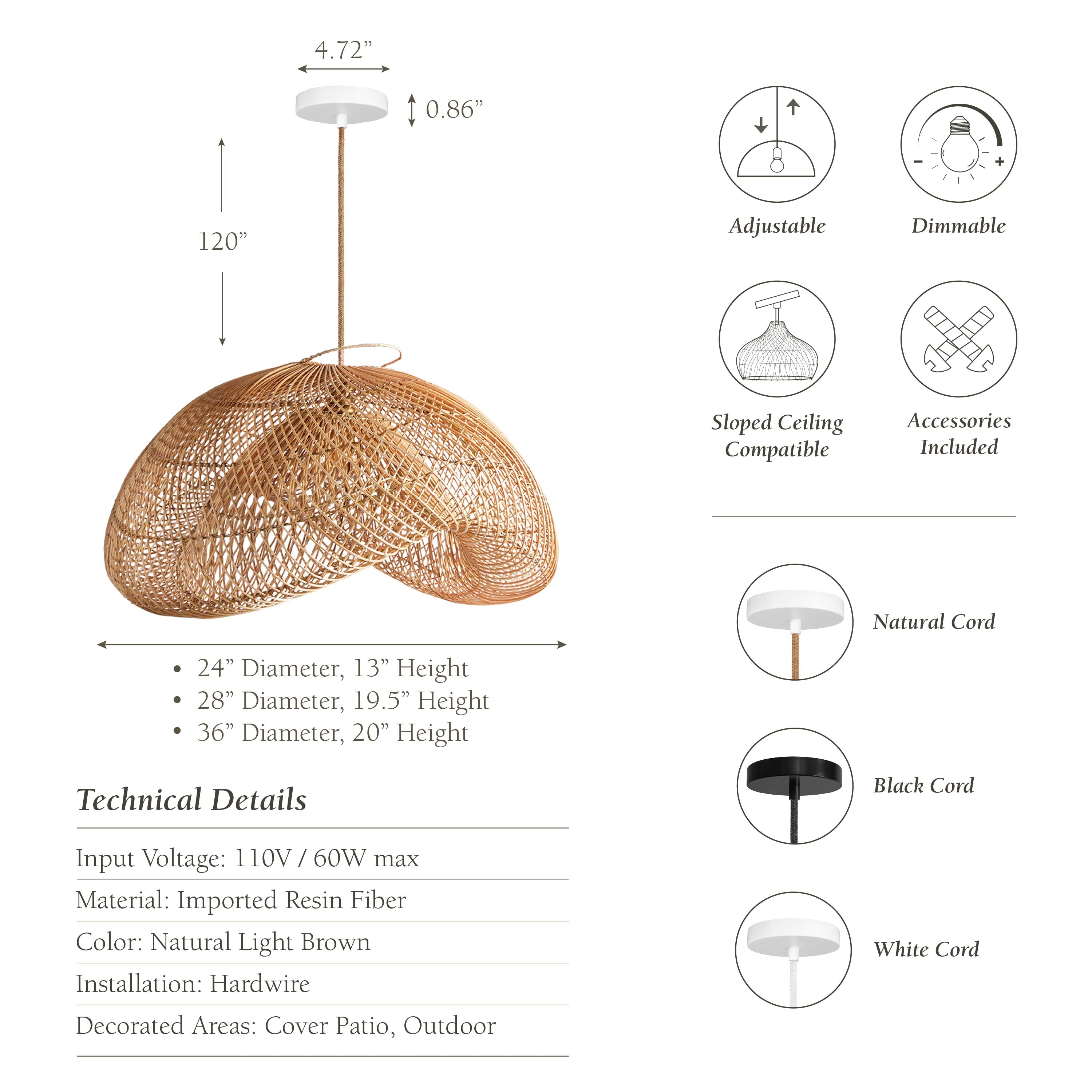 Outdoor Sepherina Rattan Pendant Light