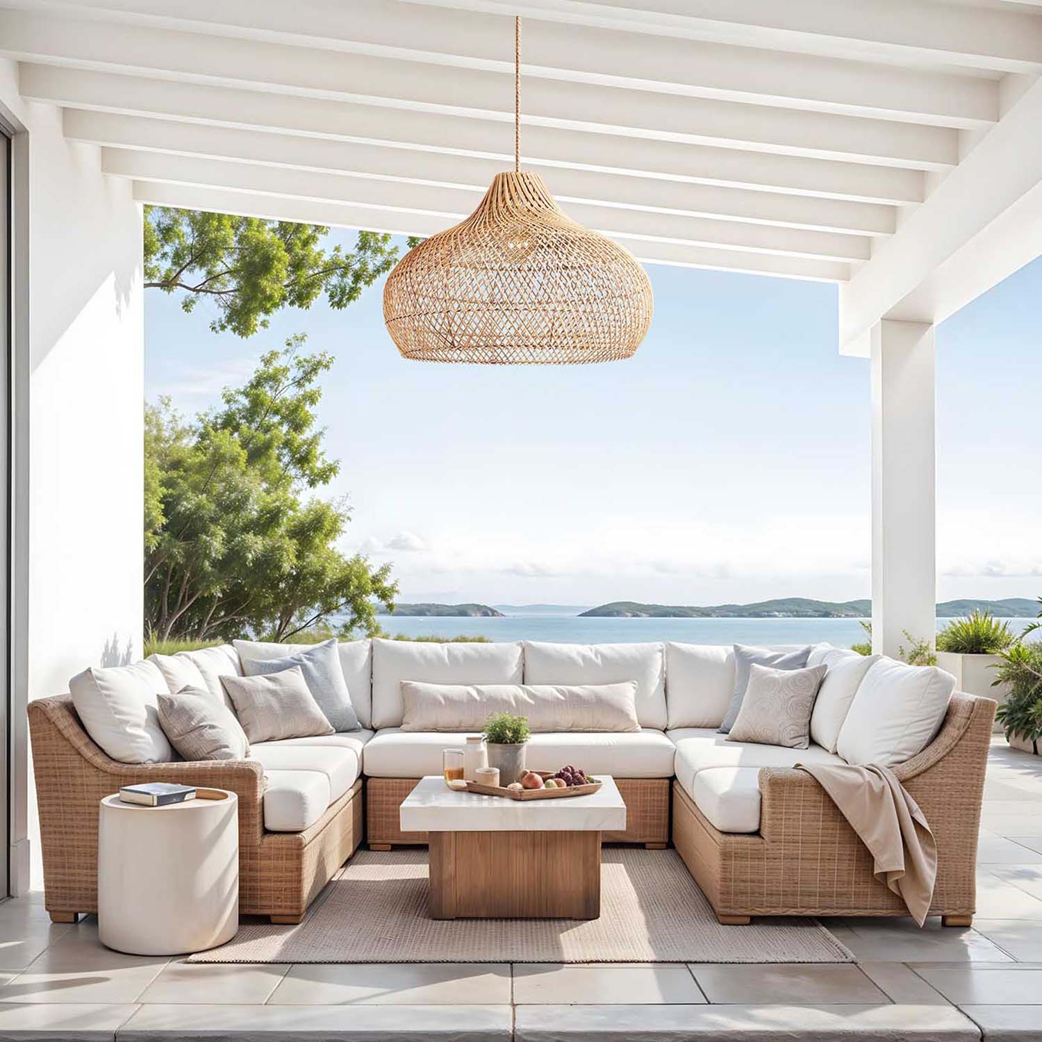 Outdoor Kloe Rattan Pendant Light