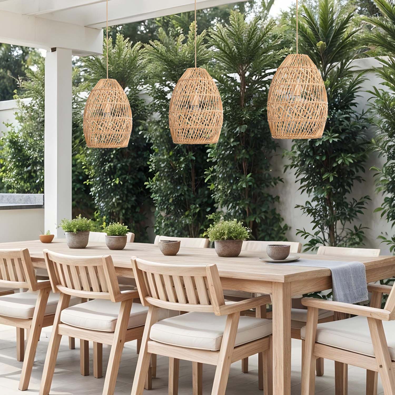 Outdoor Callie Rattan Pendant Light