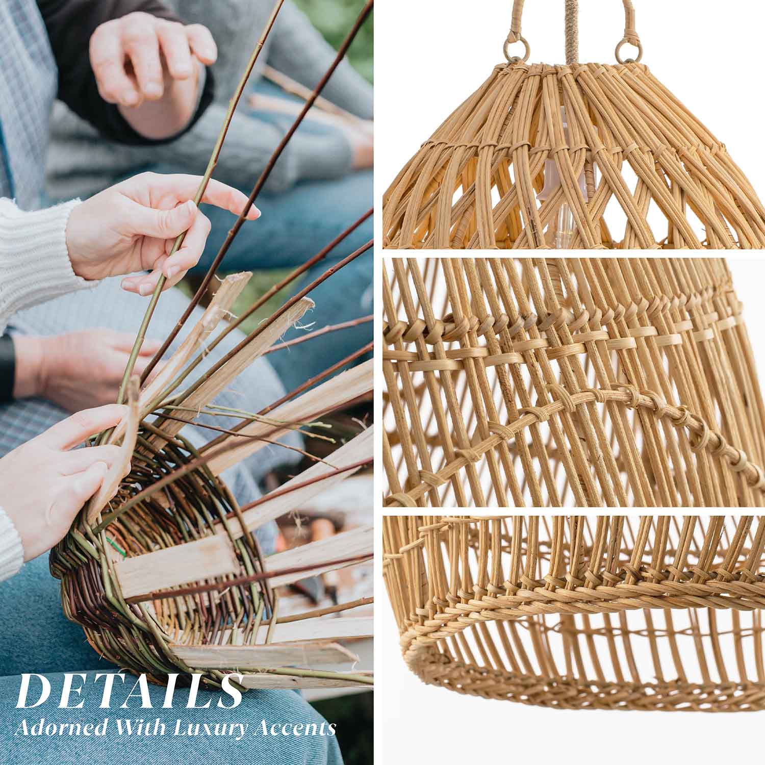 Perio Rattan Pendant Light