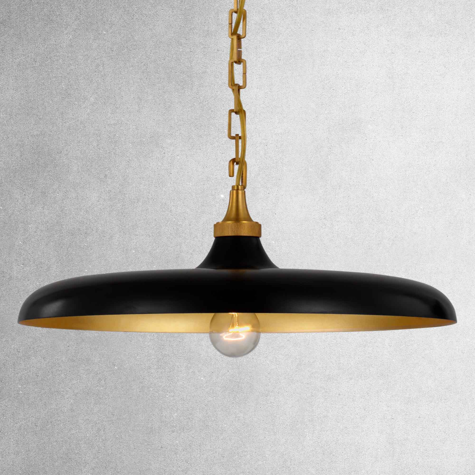 Raven Black Dome Pendant Light
