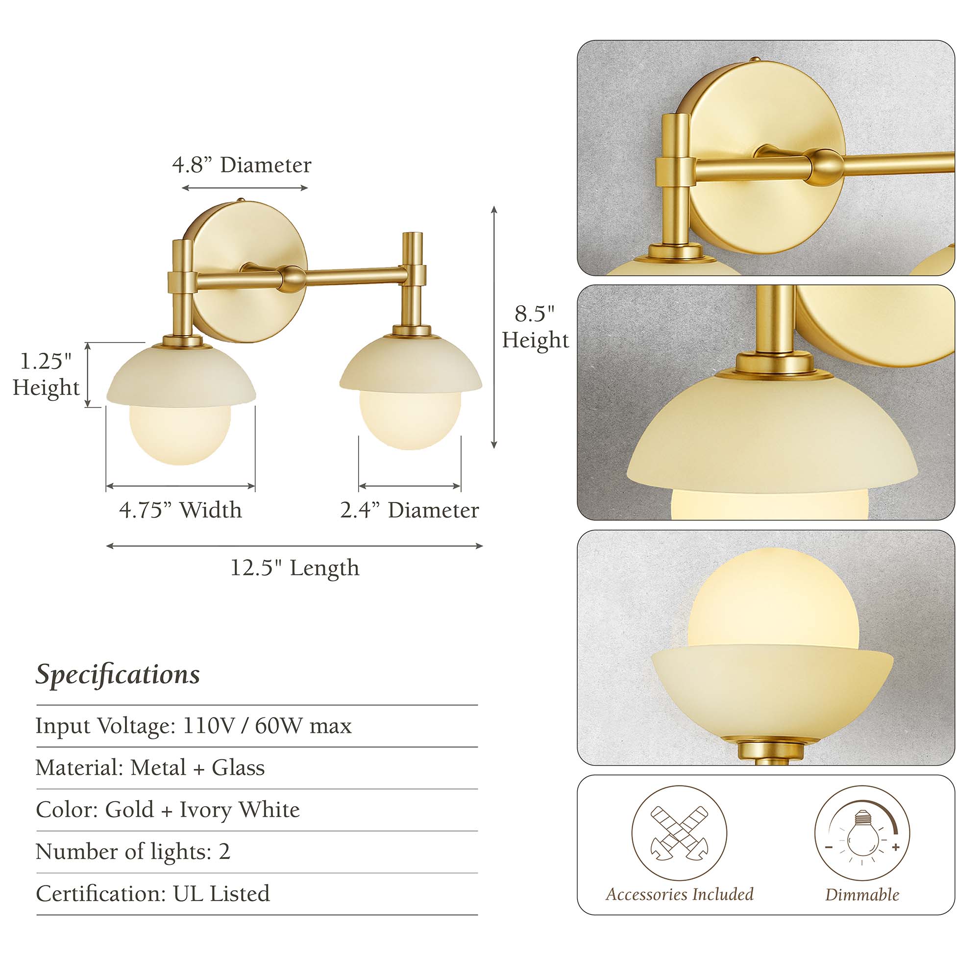 Ariel Double Armed Sconce