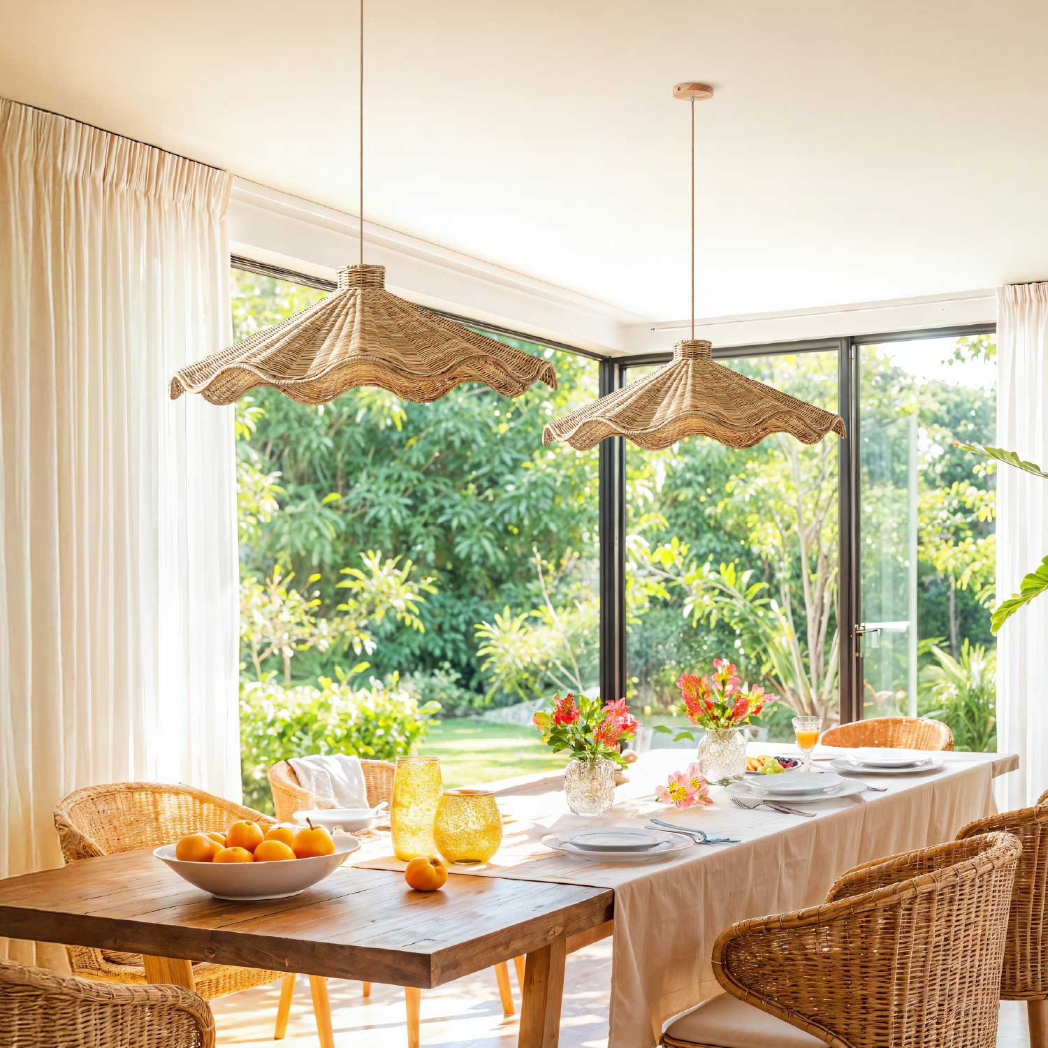 Ariel Rattan Pendant Light