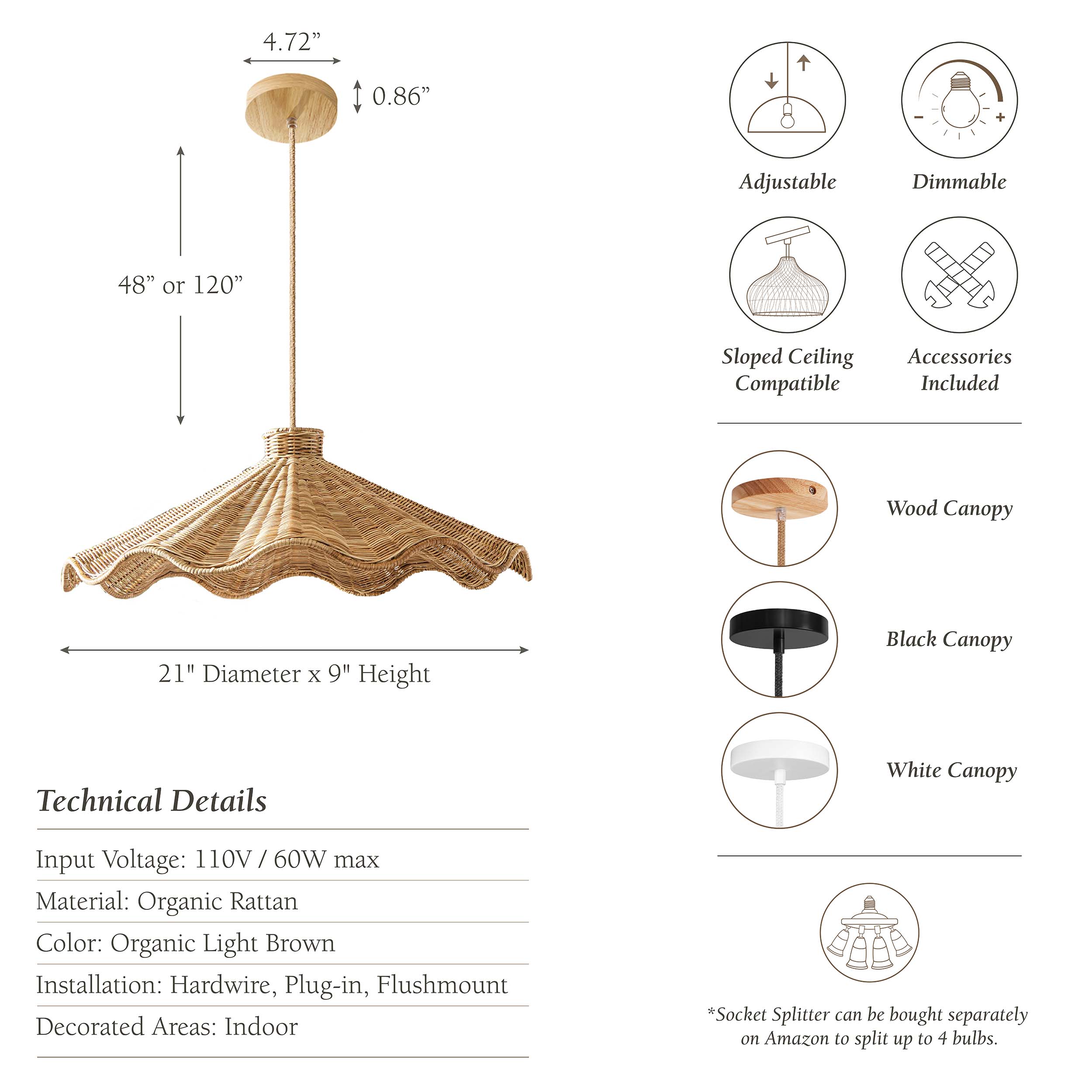 Ariel Rattan Pendant Light