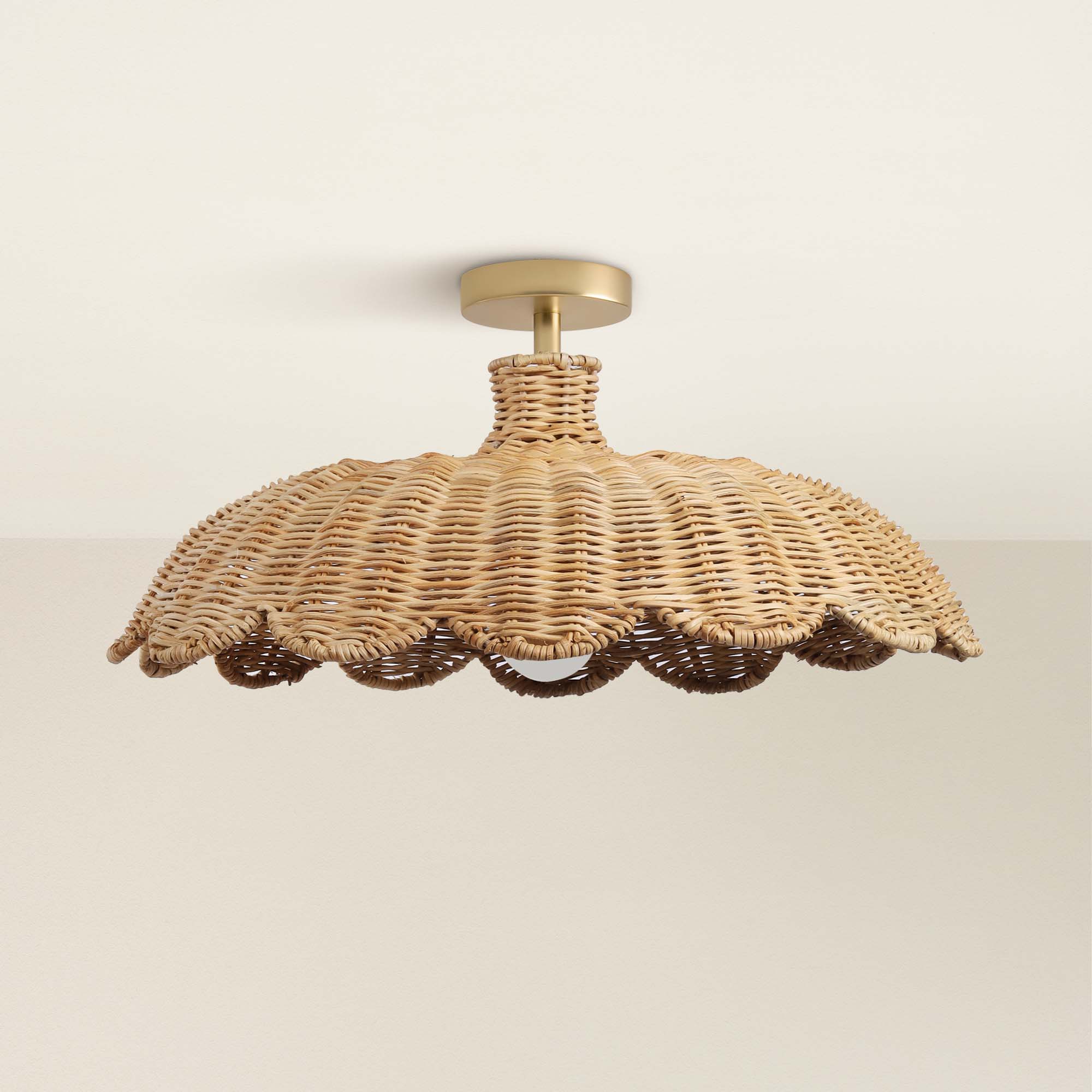 Aurelia Rattan Flush Mount Light