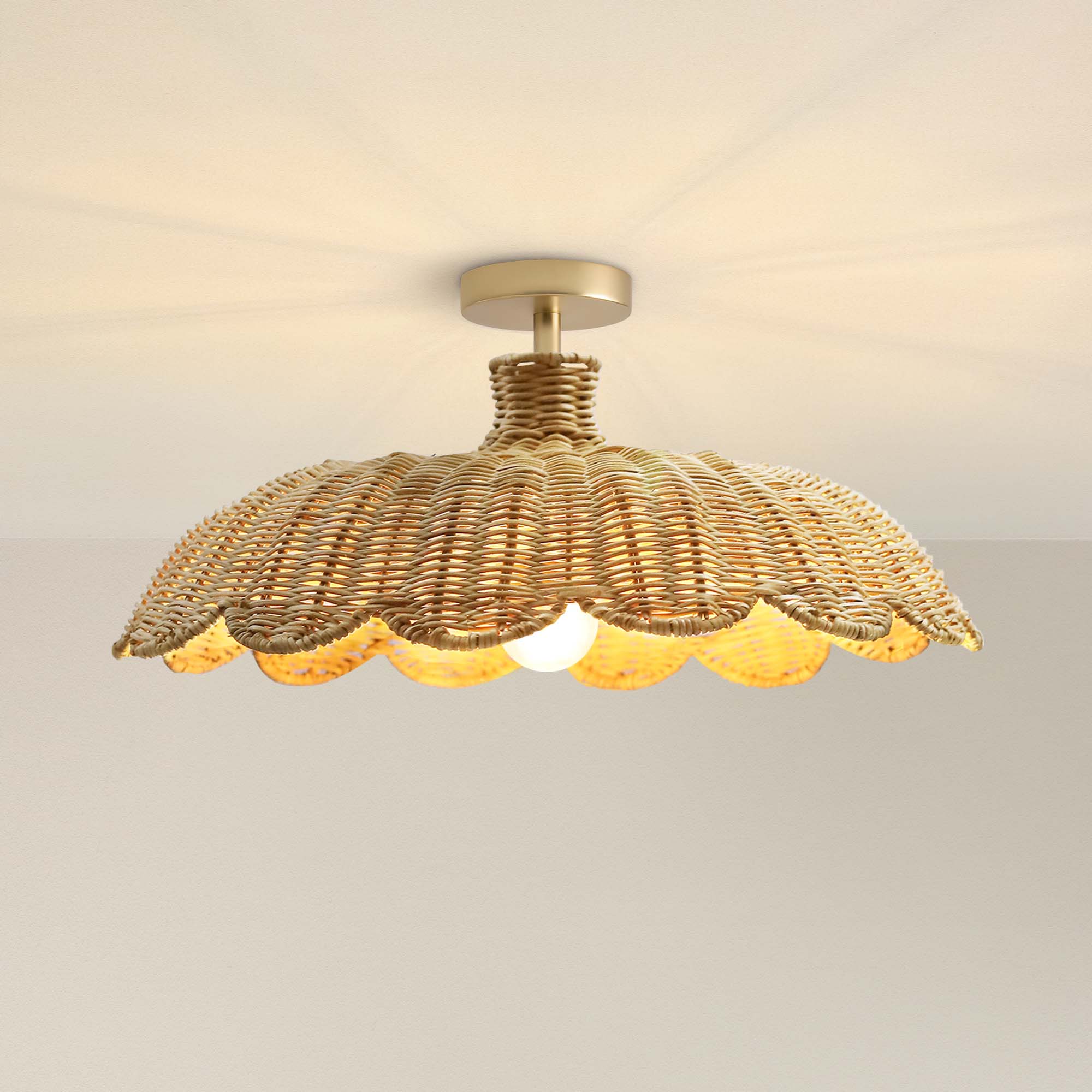 Aurelia Rattan Flush Mount Light