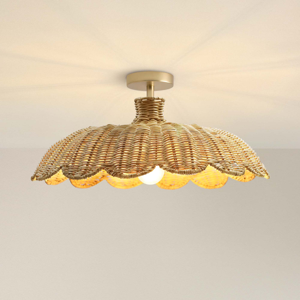 Aurelia Rattan Flush Mount Light