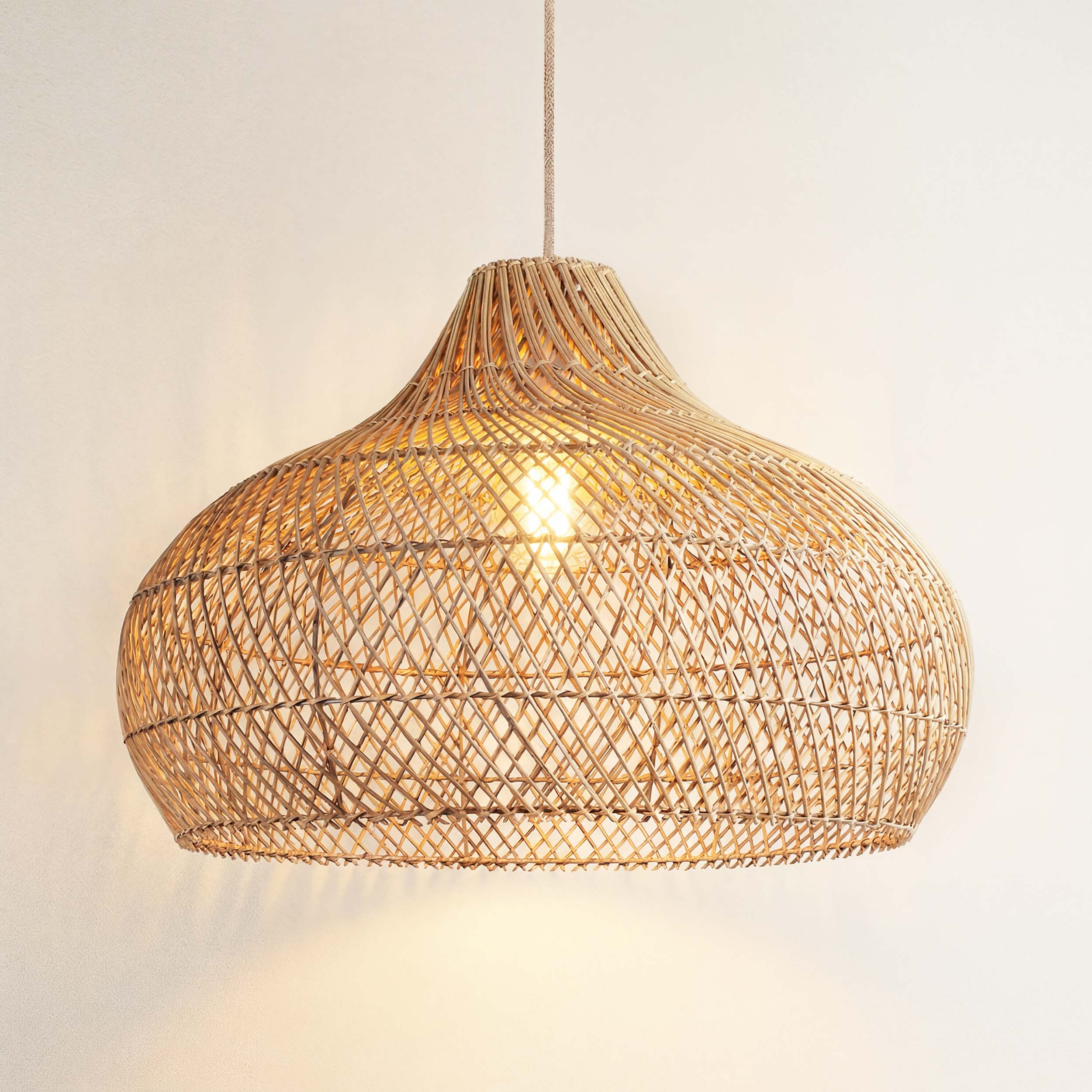 rowabi cover kloe woven rattan pendant light on