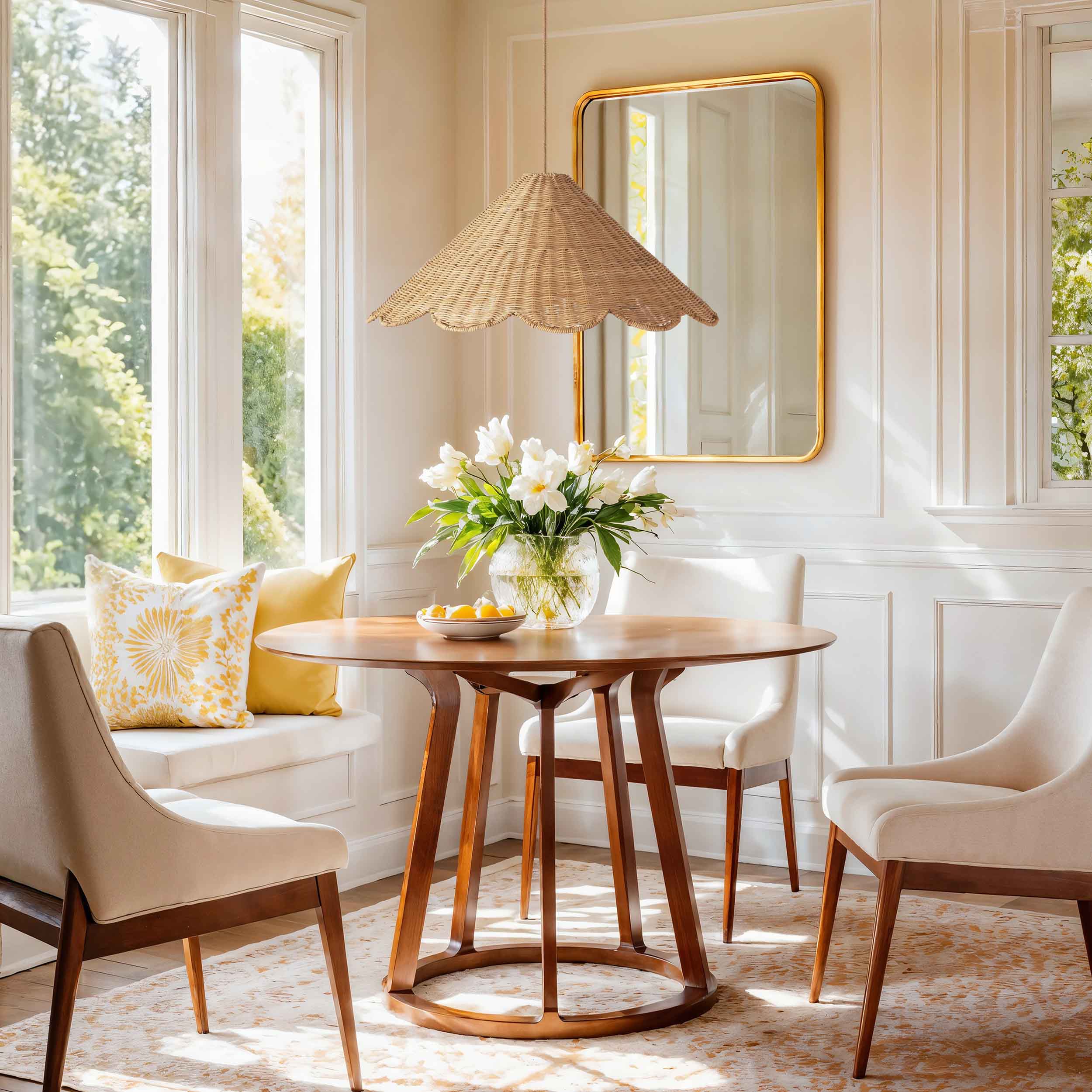 Daisy Cone Rattan Pendant Light