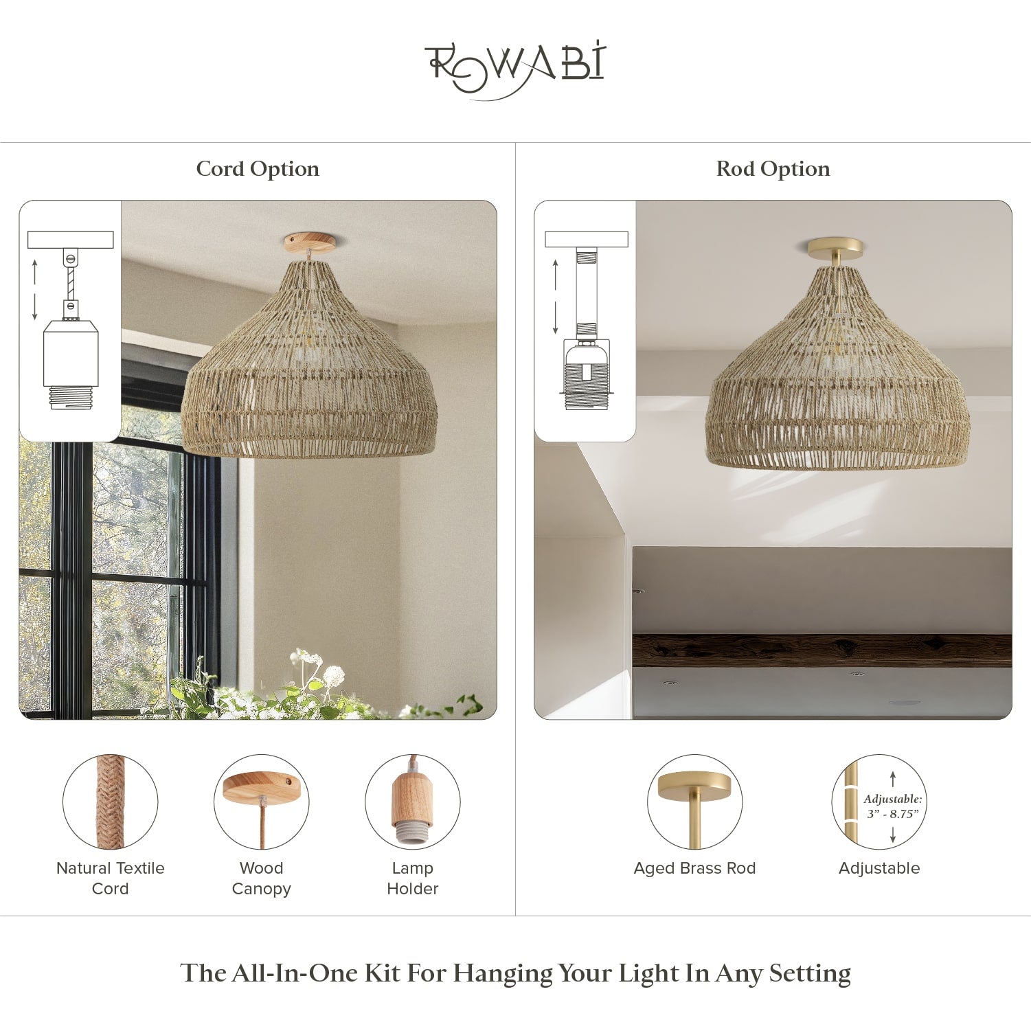 Dreamy Palm Fibers Flush Mount Light