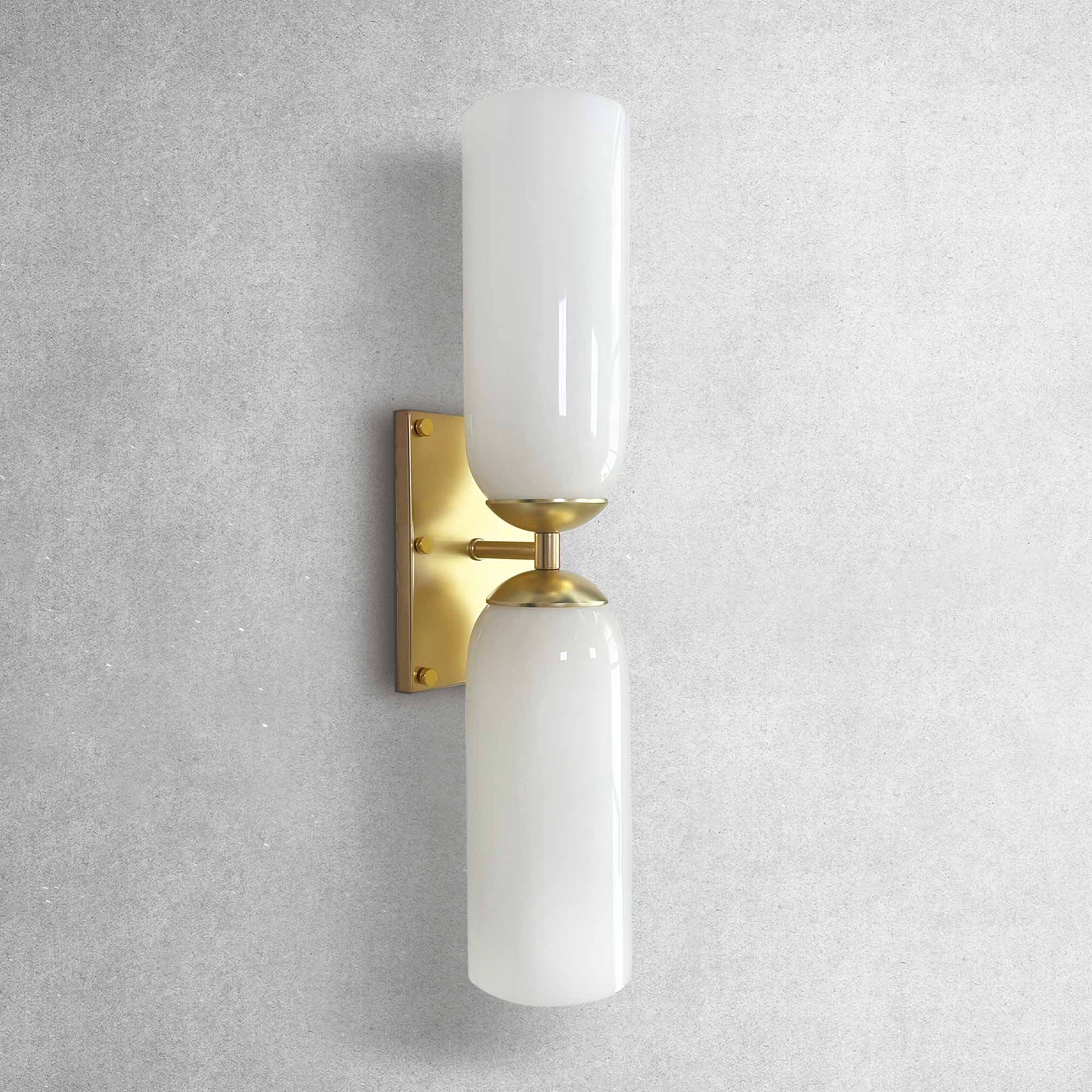 rowabi glass double wall sconce