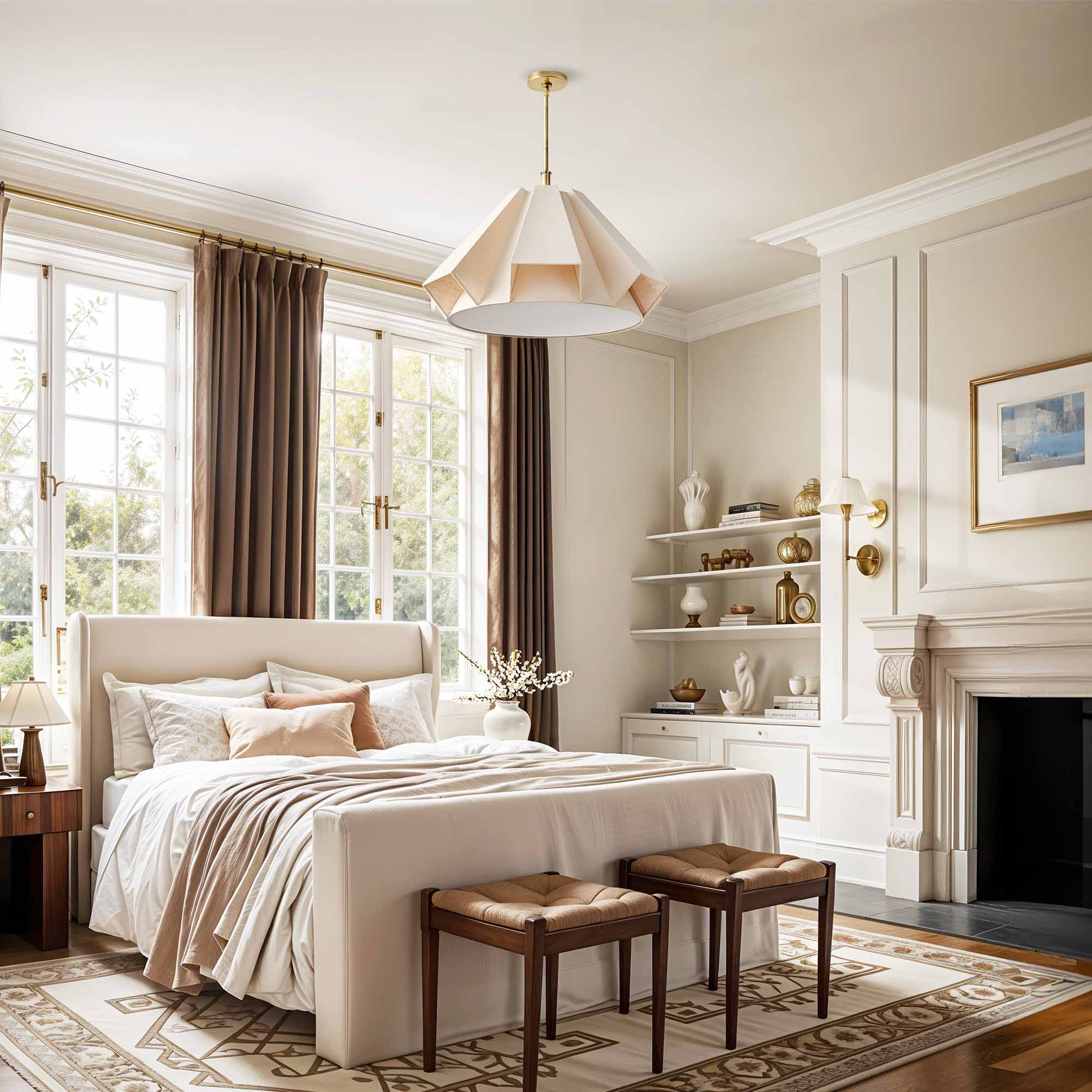 Geometric Linen Pendant Light