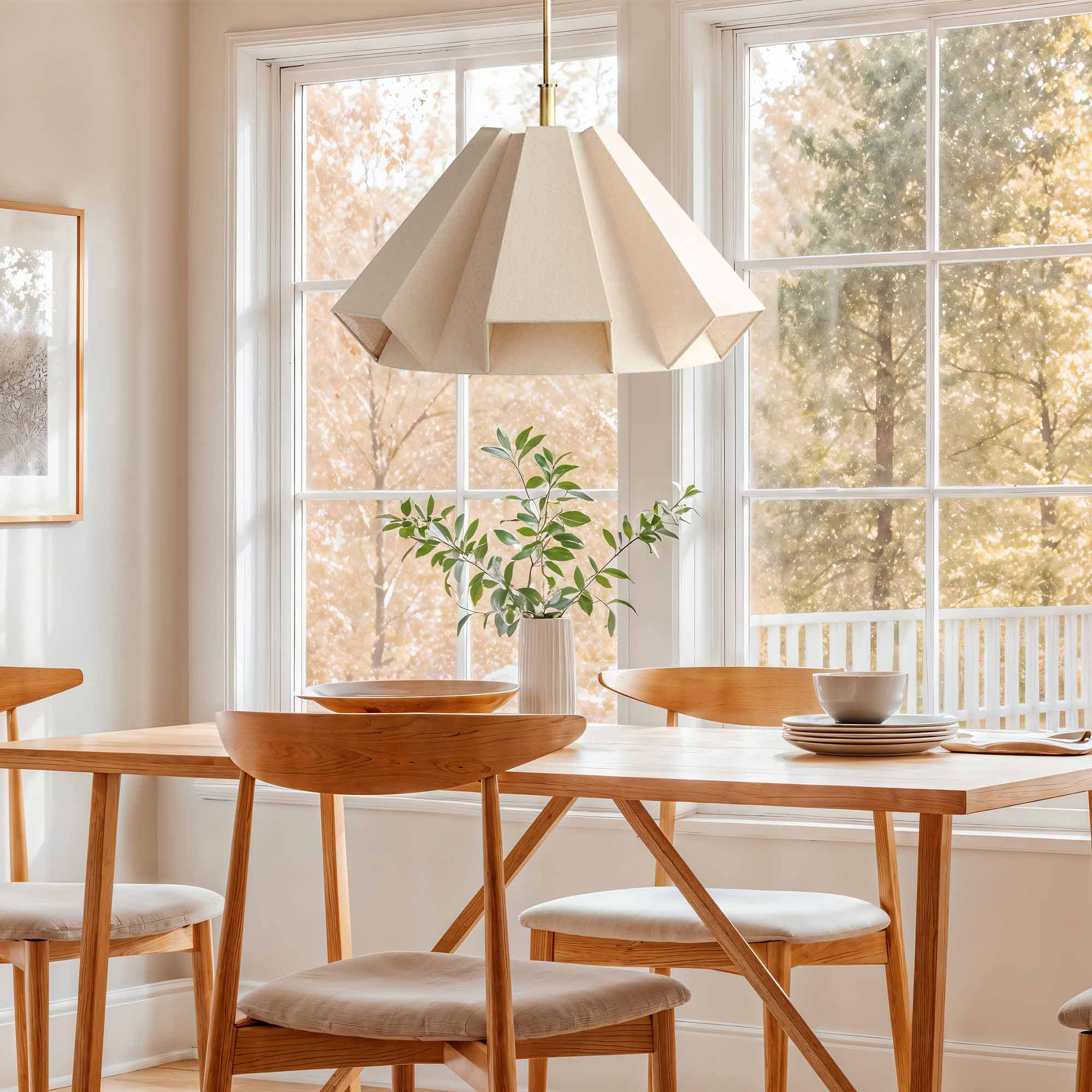 Geometric Linen Pendant Light
