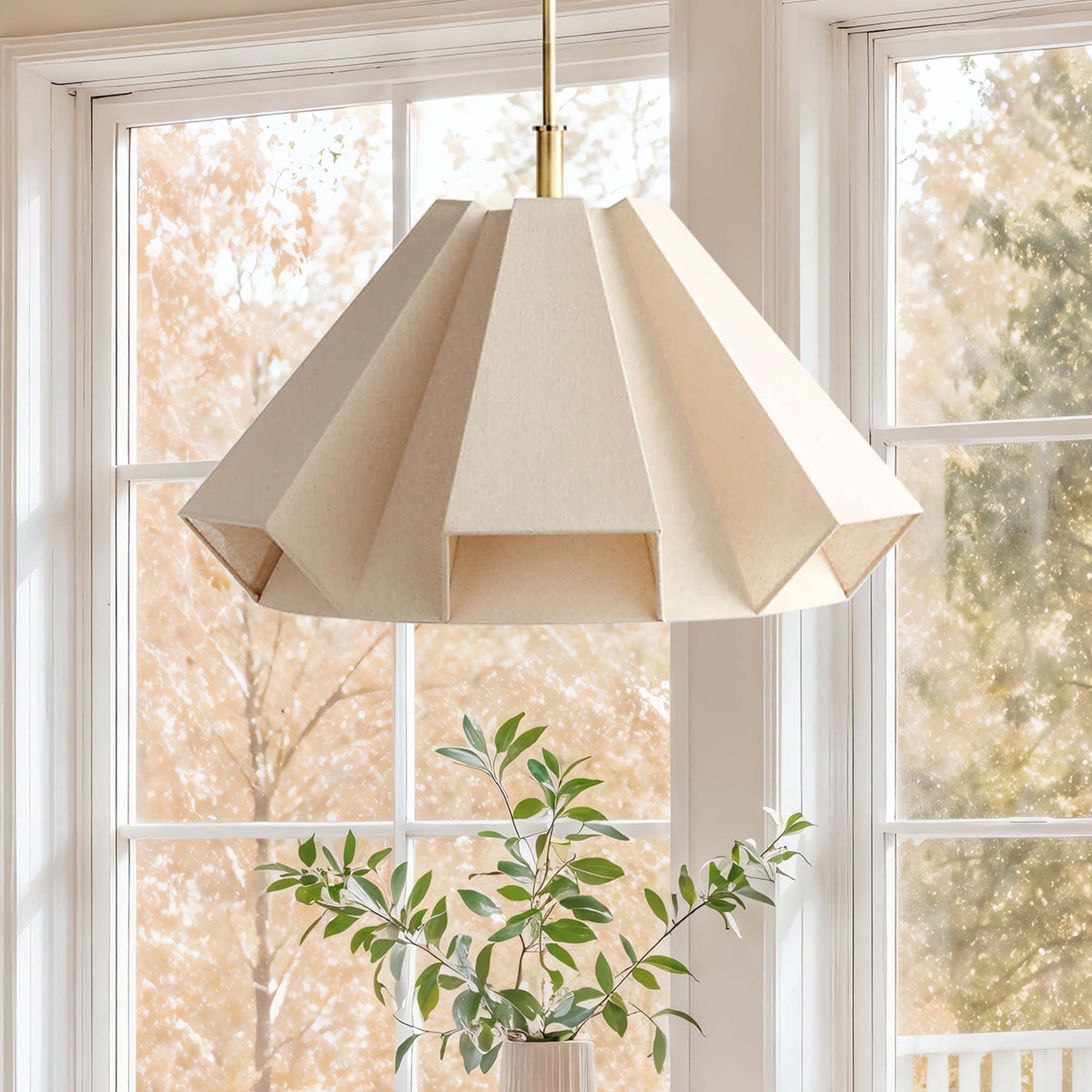 Geometric Linen Pendant Light