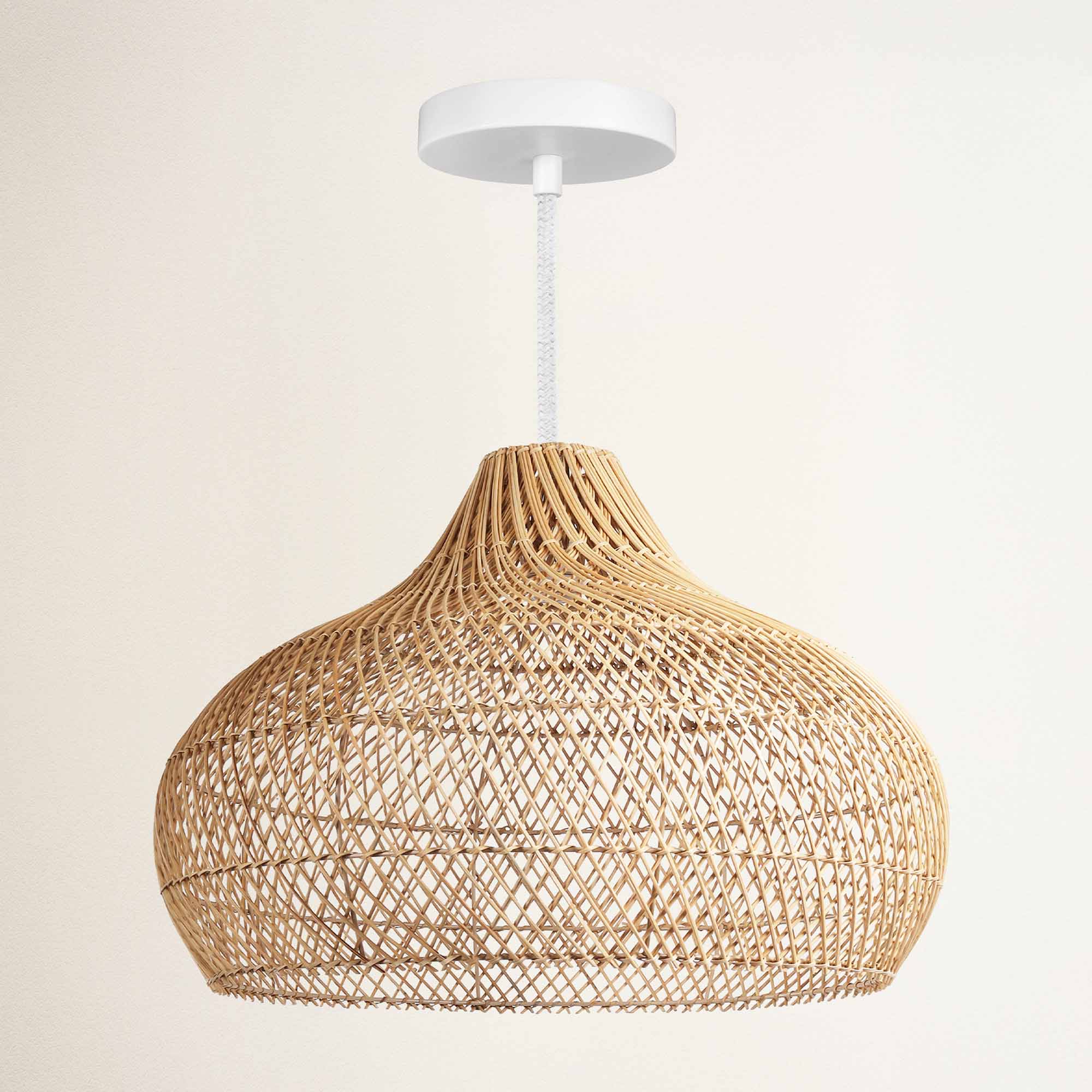 rowabi kloe outdoor hardwire white woven pendant light