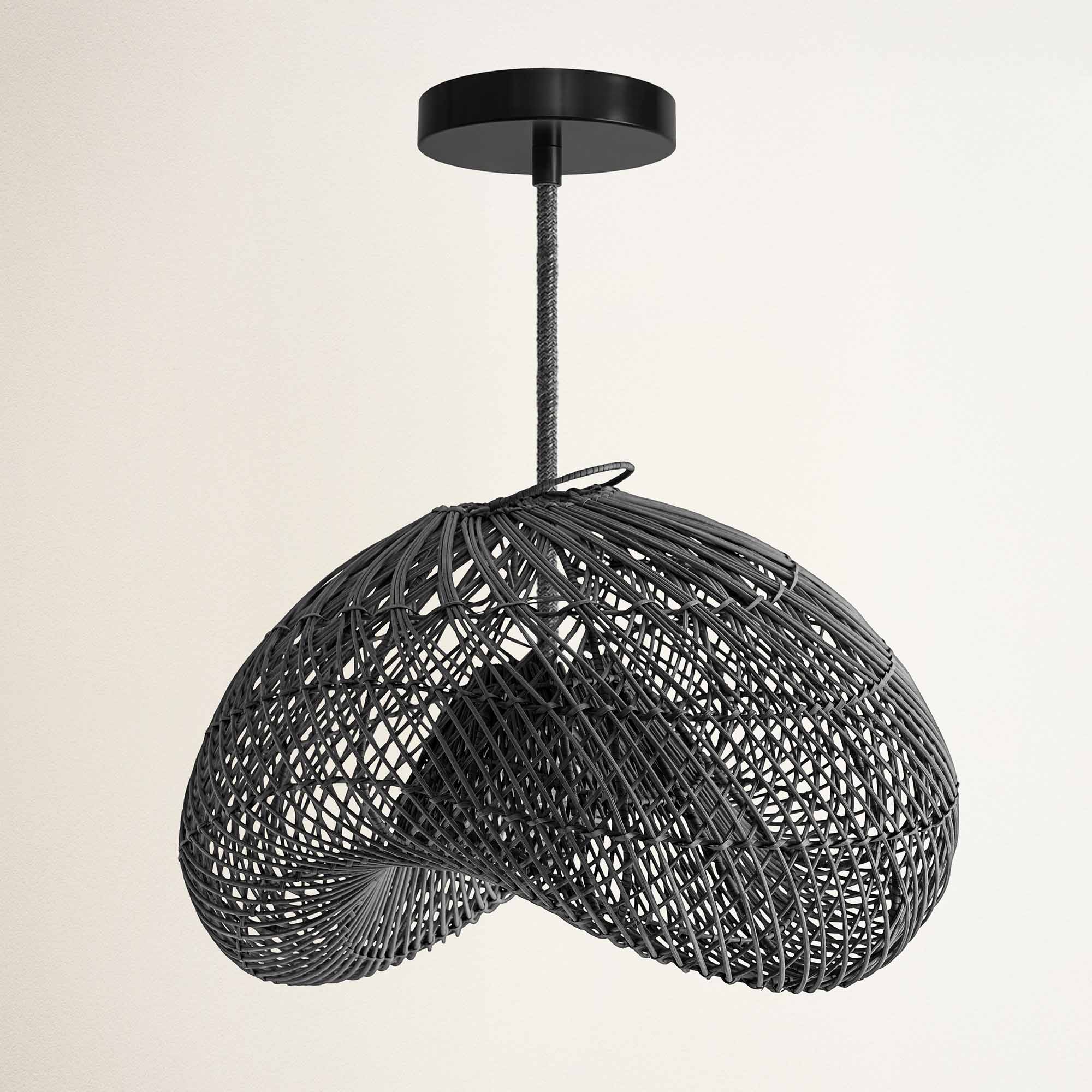 rowabi lucian hardwire black woven pendant light