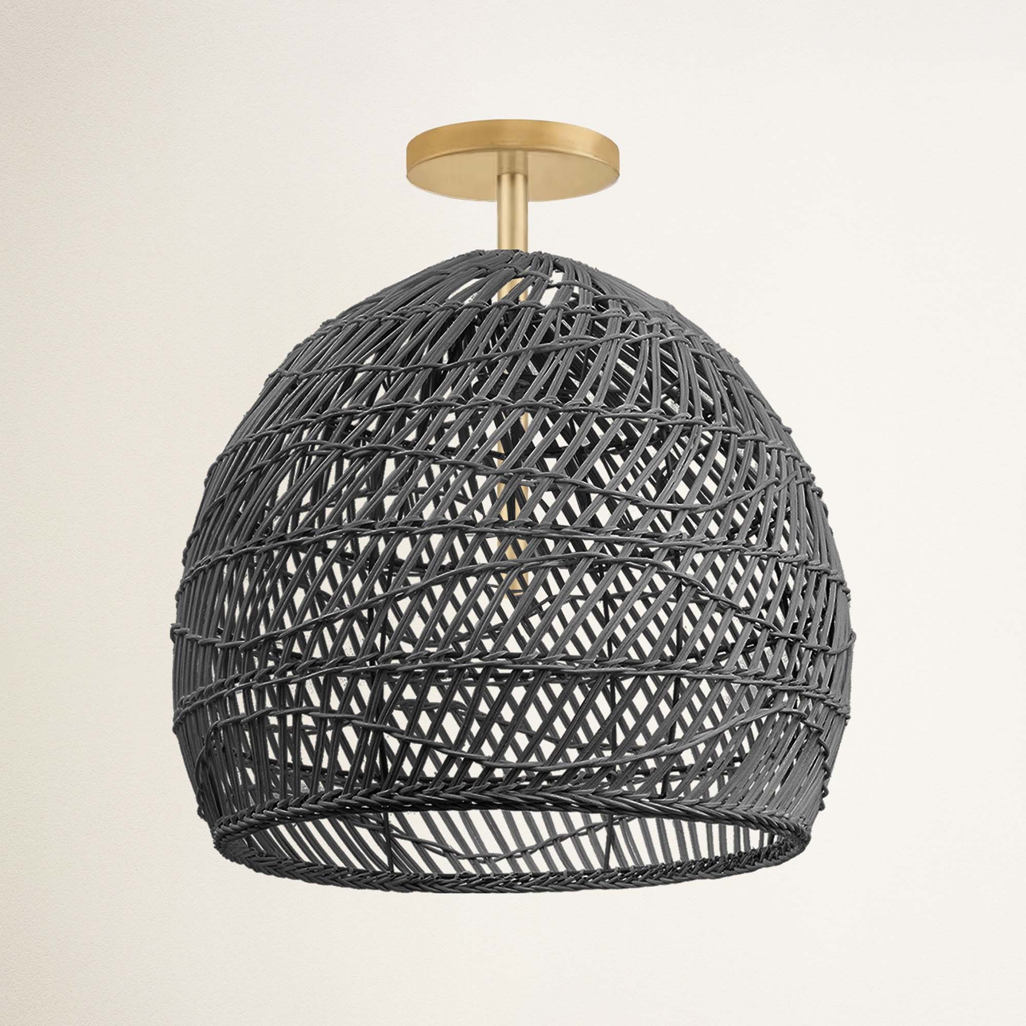 rowabi lunar flush mount brass gold with gold fixture