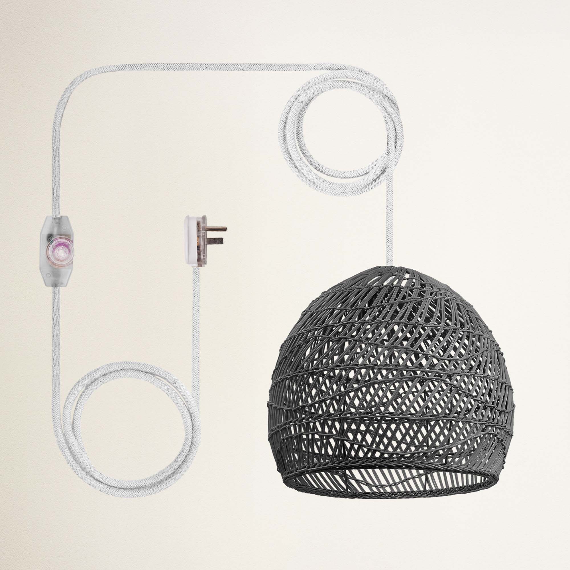 rowabi lunar plug in white with a coiled rope handle