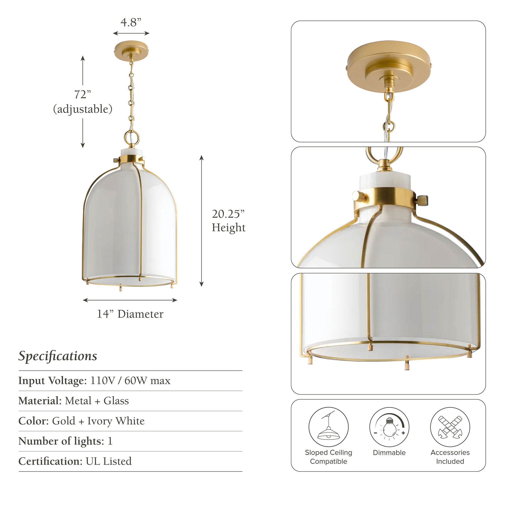 Nestia White Pendant Light