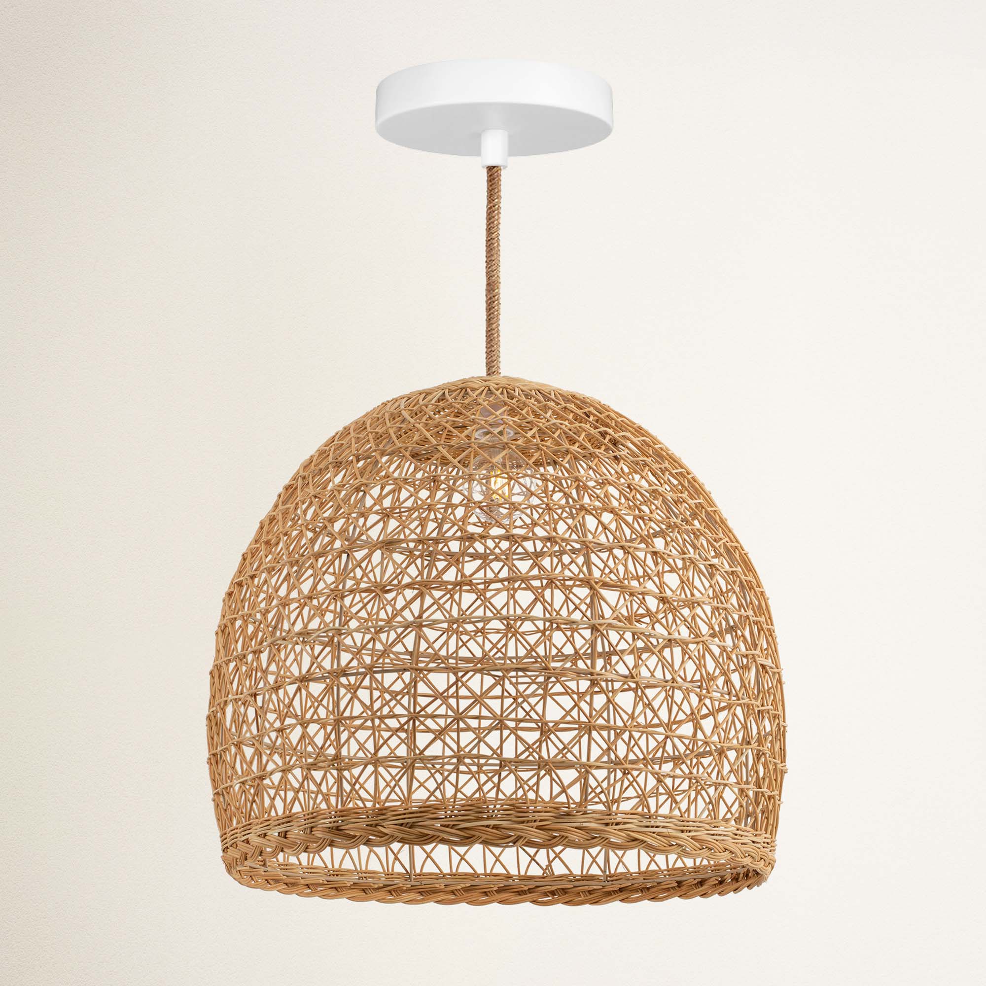rowabi outdoor lumiere hardwire natural woven rattan pendant light