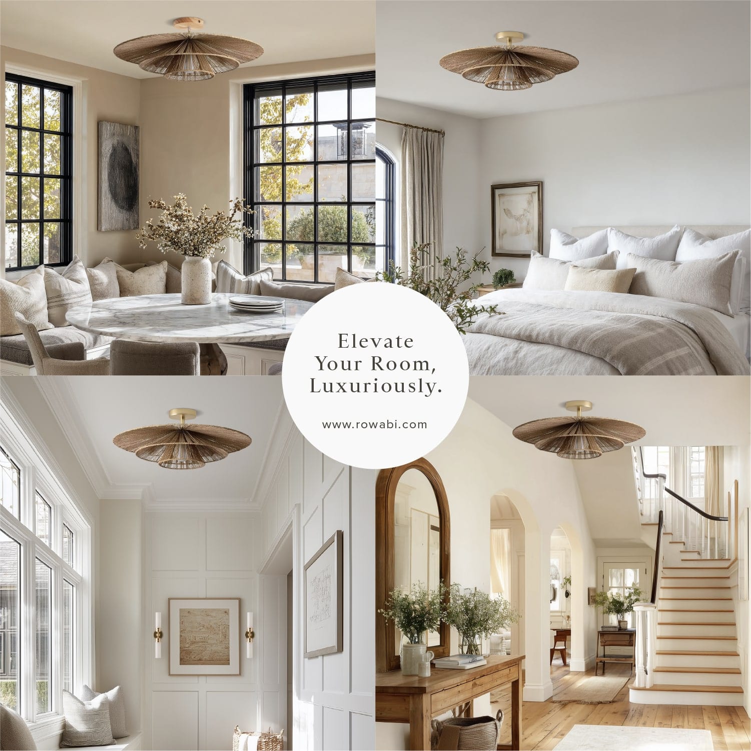 Sammie Tier Rattan Flush Mount Light