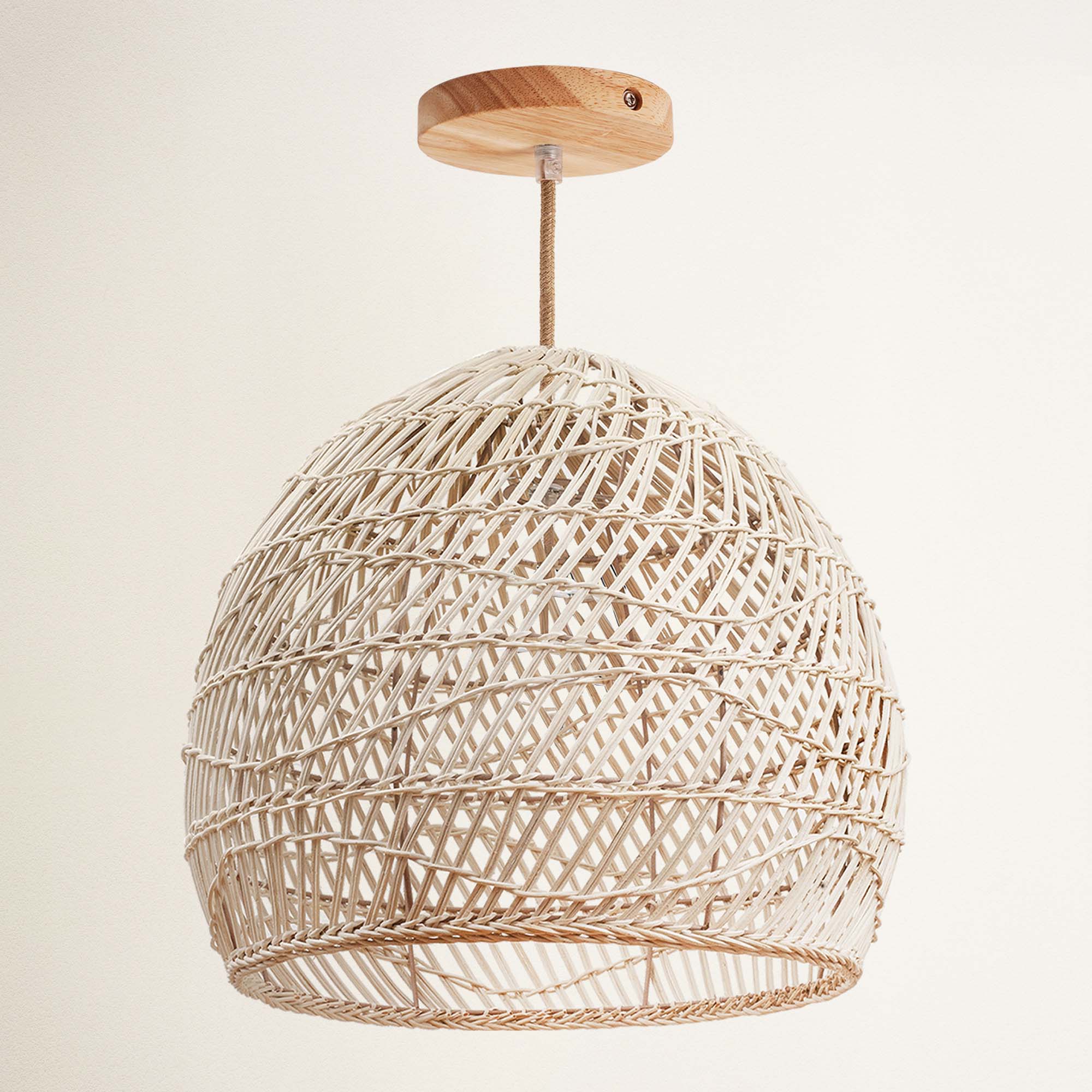 rowabi santana hardwire natural with wooden ceiling fixture