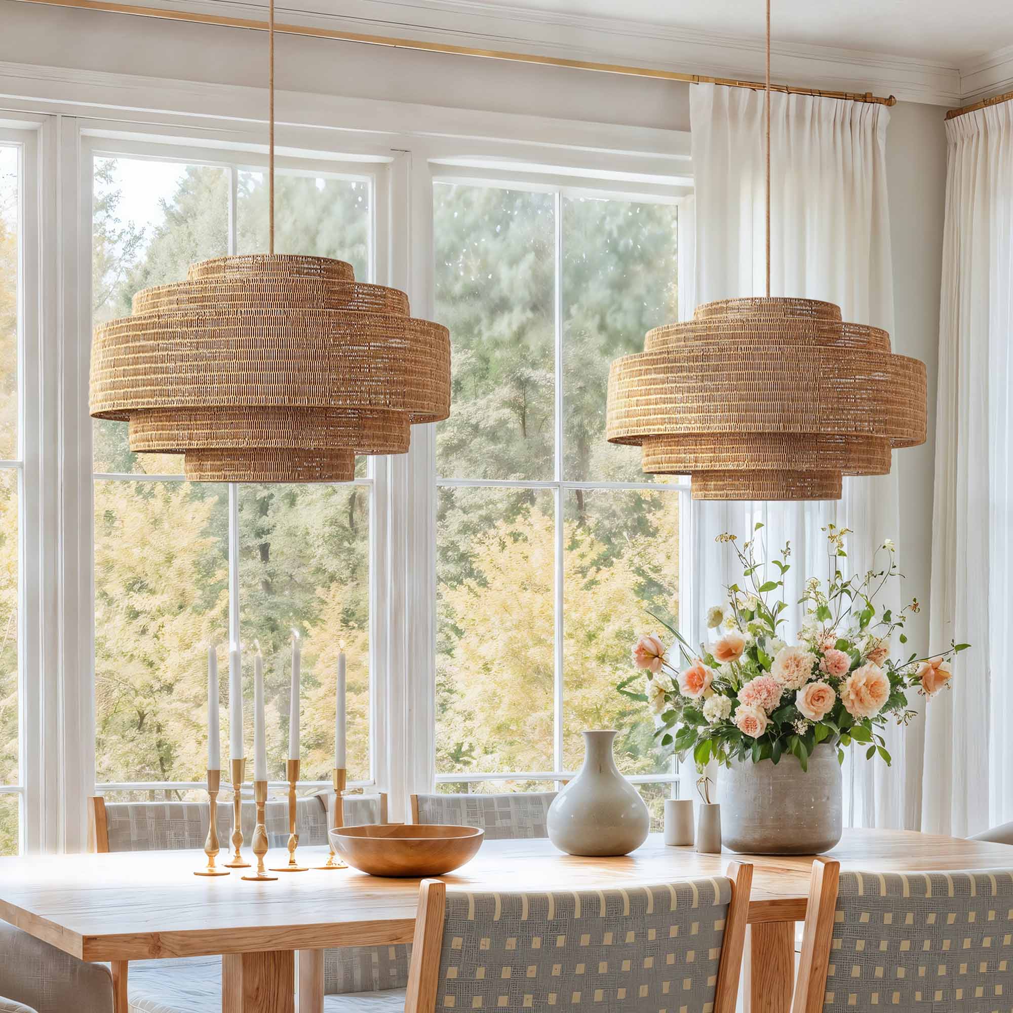 Starry Rattan Pendant Light