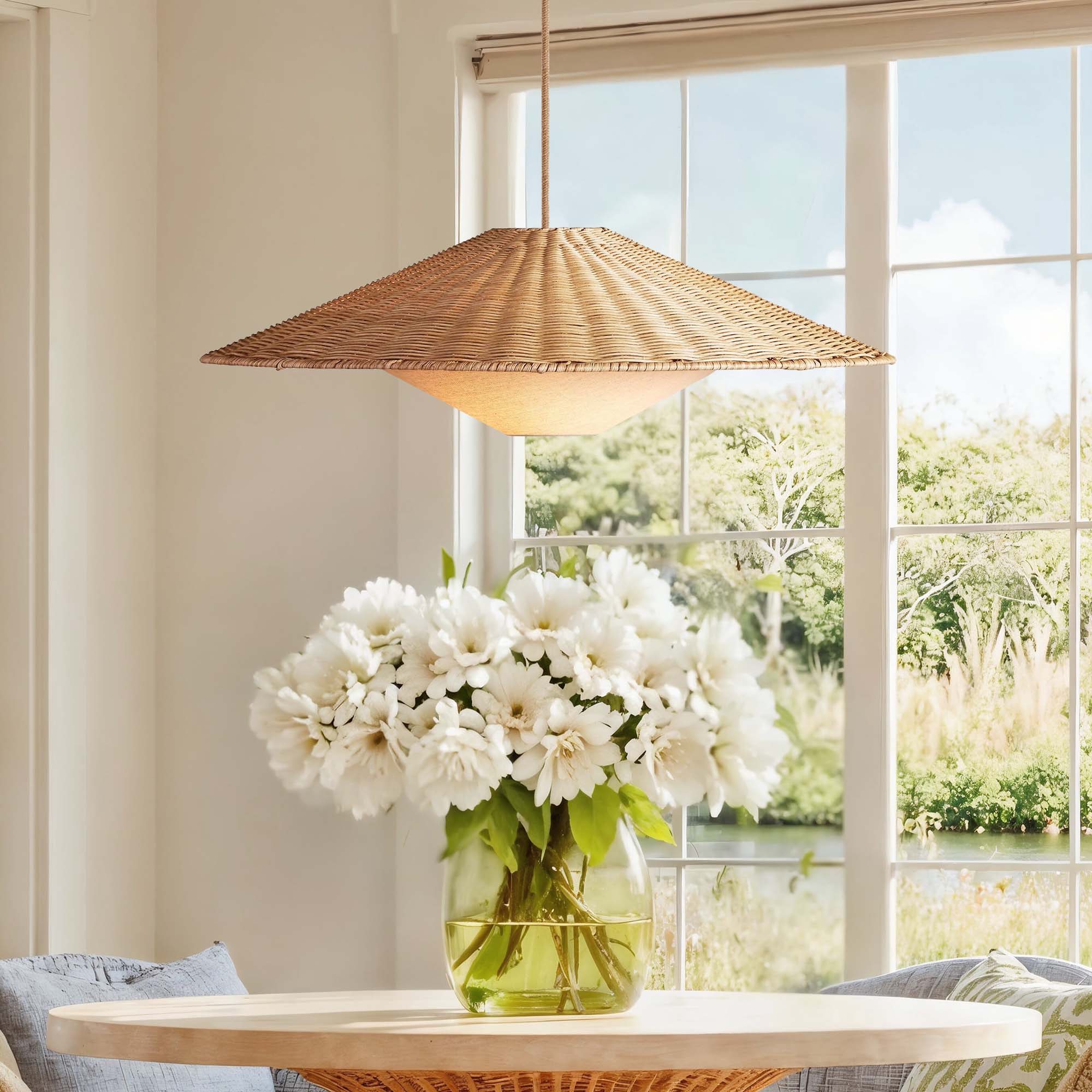 Sunny Rattan Pendant Light