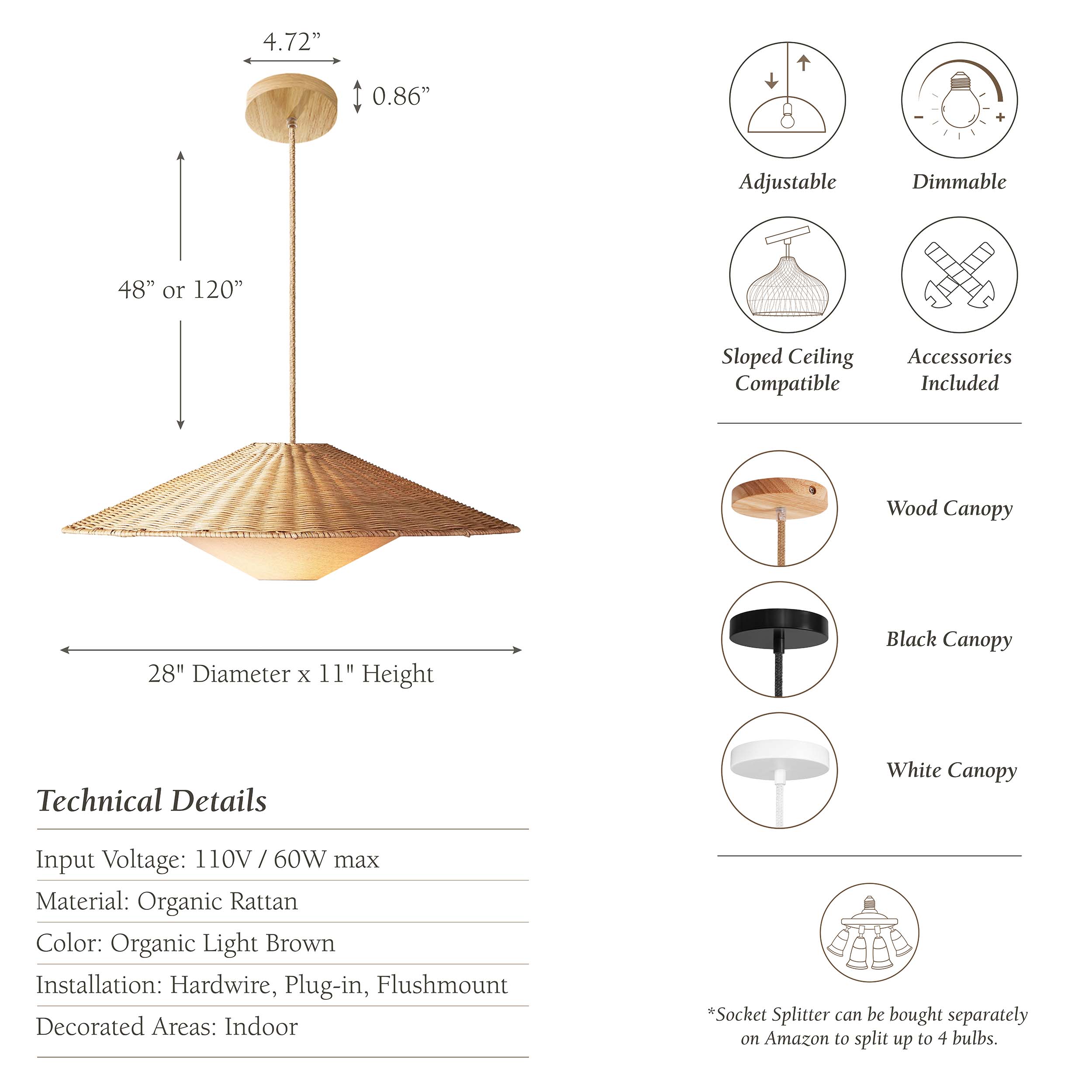 Sunny Rattan Pendant Light