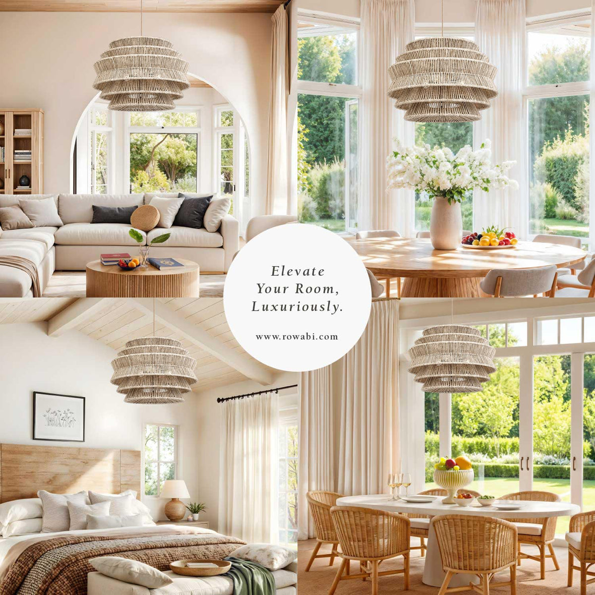 rowabi verinica white rattan pendent light concept